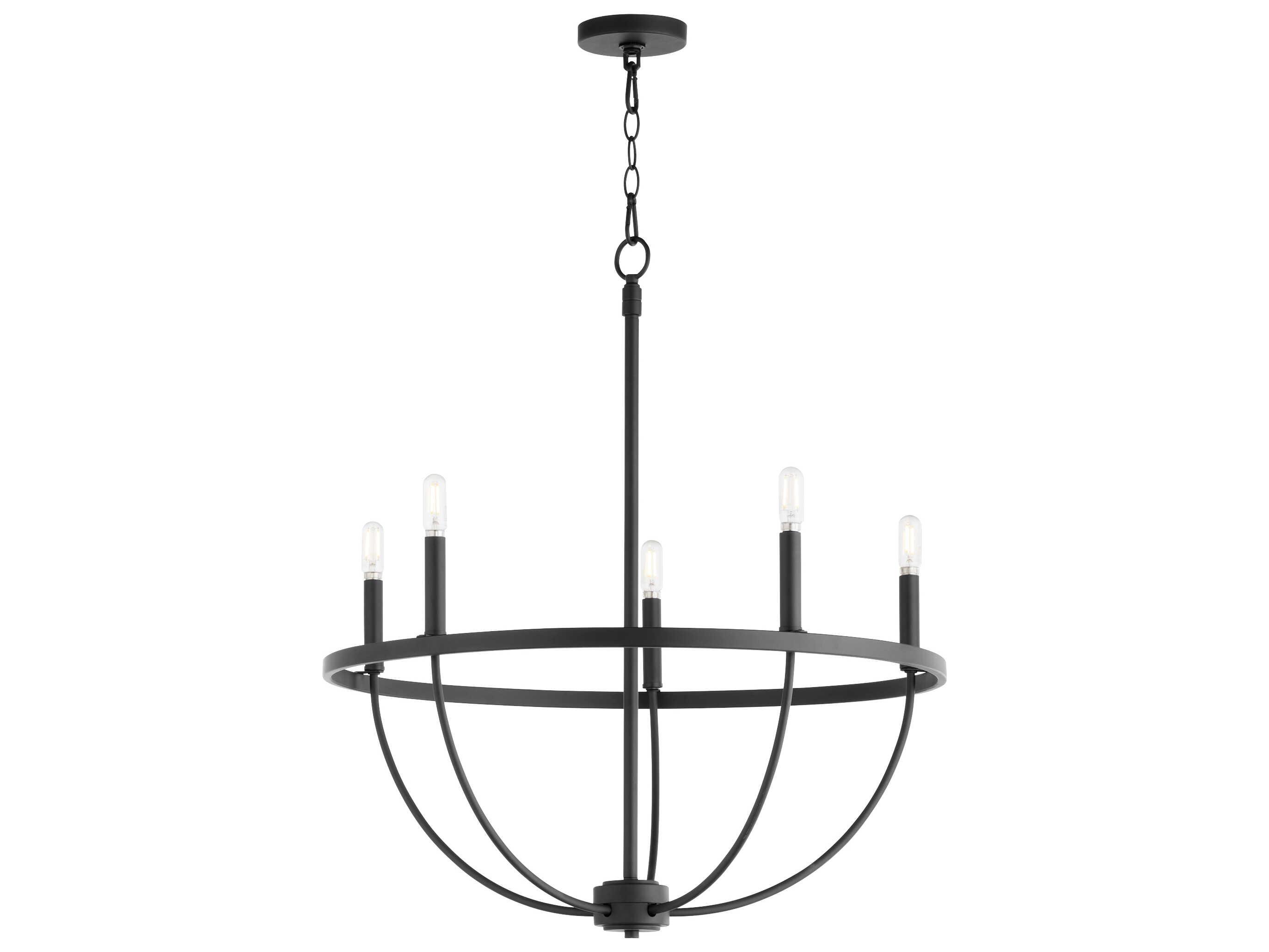Quorum Tribute 5-Light Matte Black Candelabra Chandelier