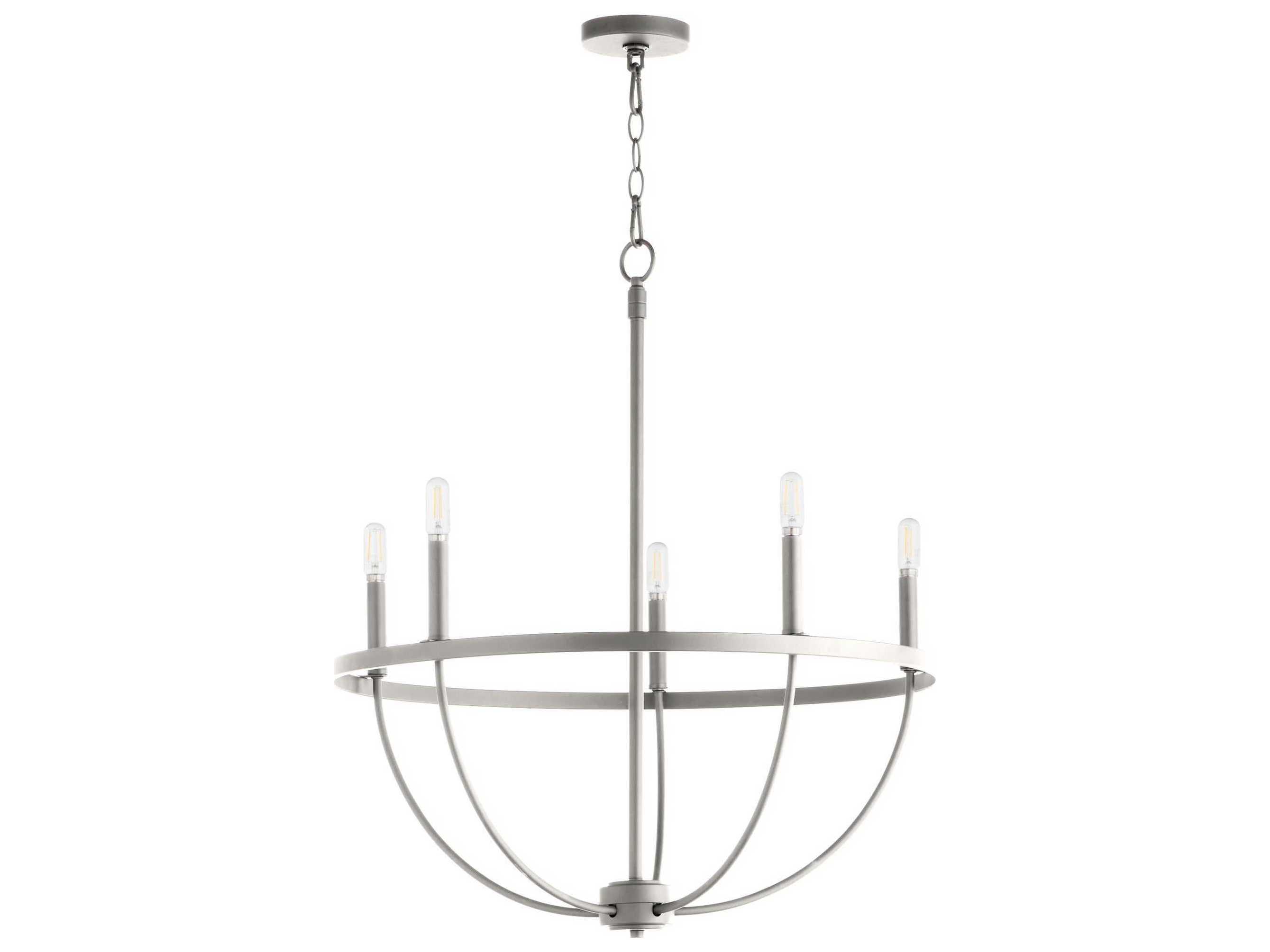 Quorum Tribute 5-Light Satin Nickel Candelabra Chandelier