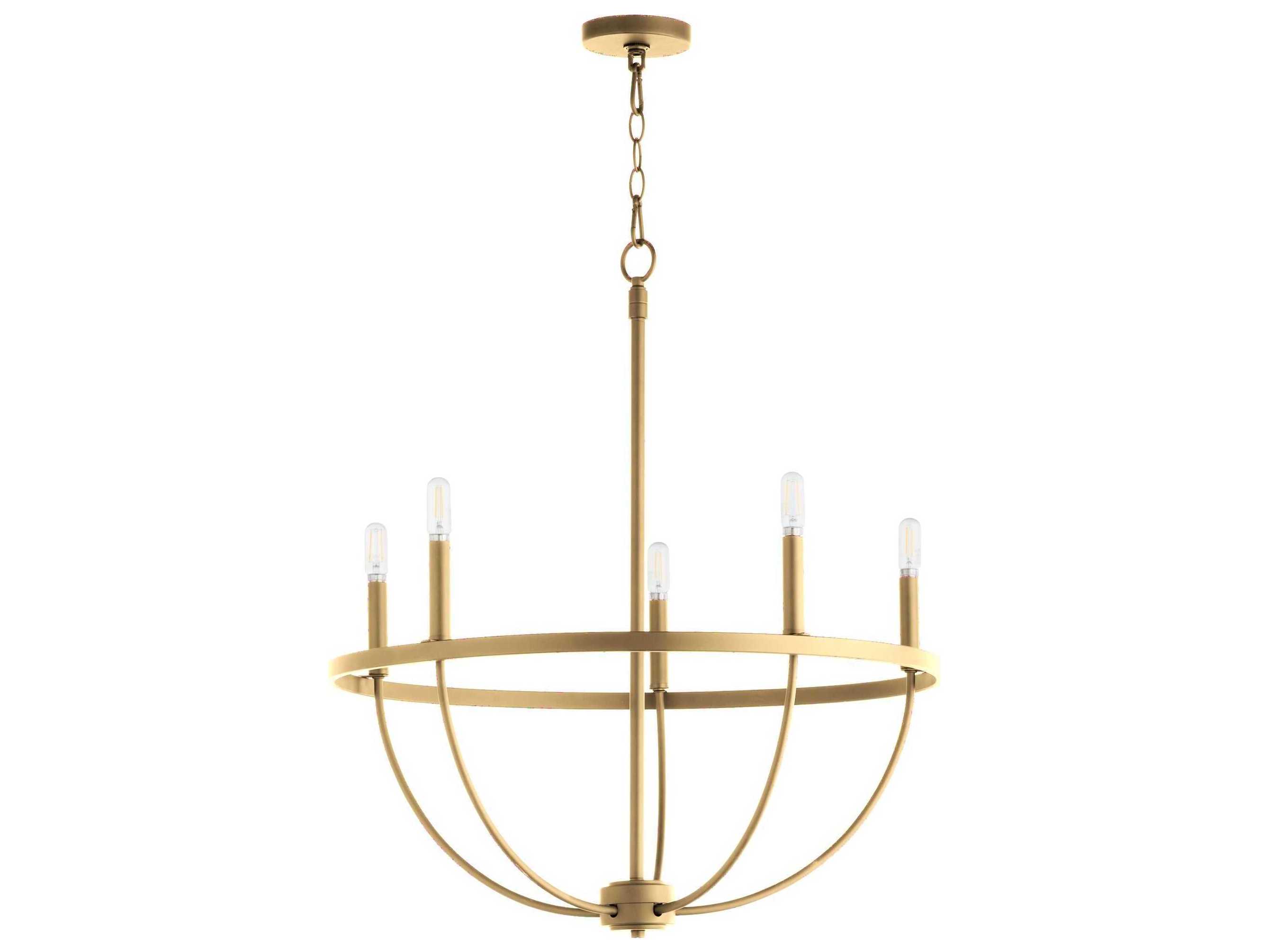Quorum Tribute 5-Light Aged Brass Candelabra Chandelier