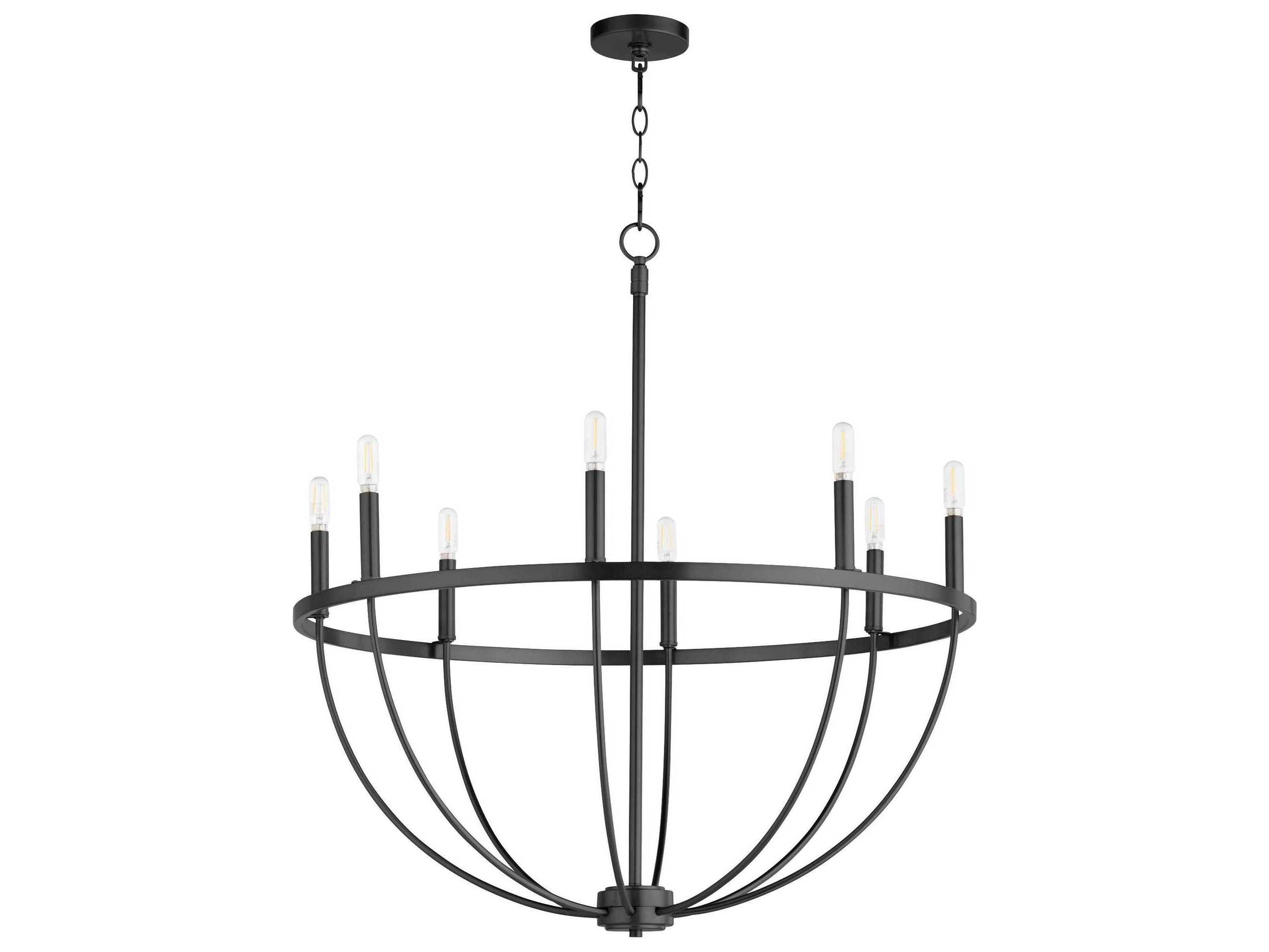 Quorum Tribute 8-Light Matte Black Candelabra Chandelier