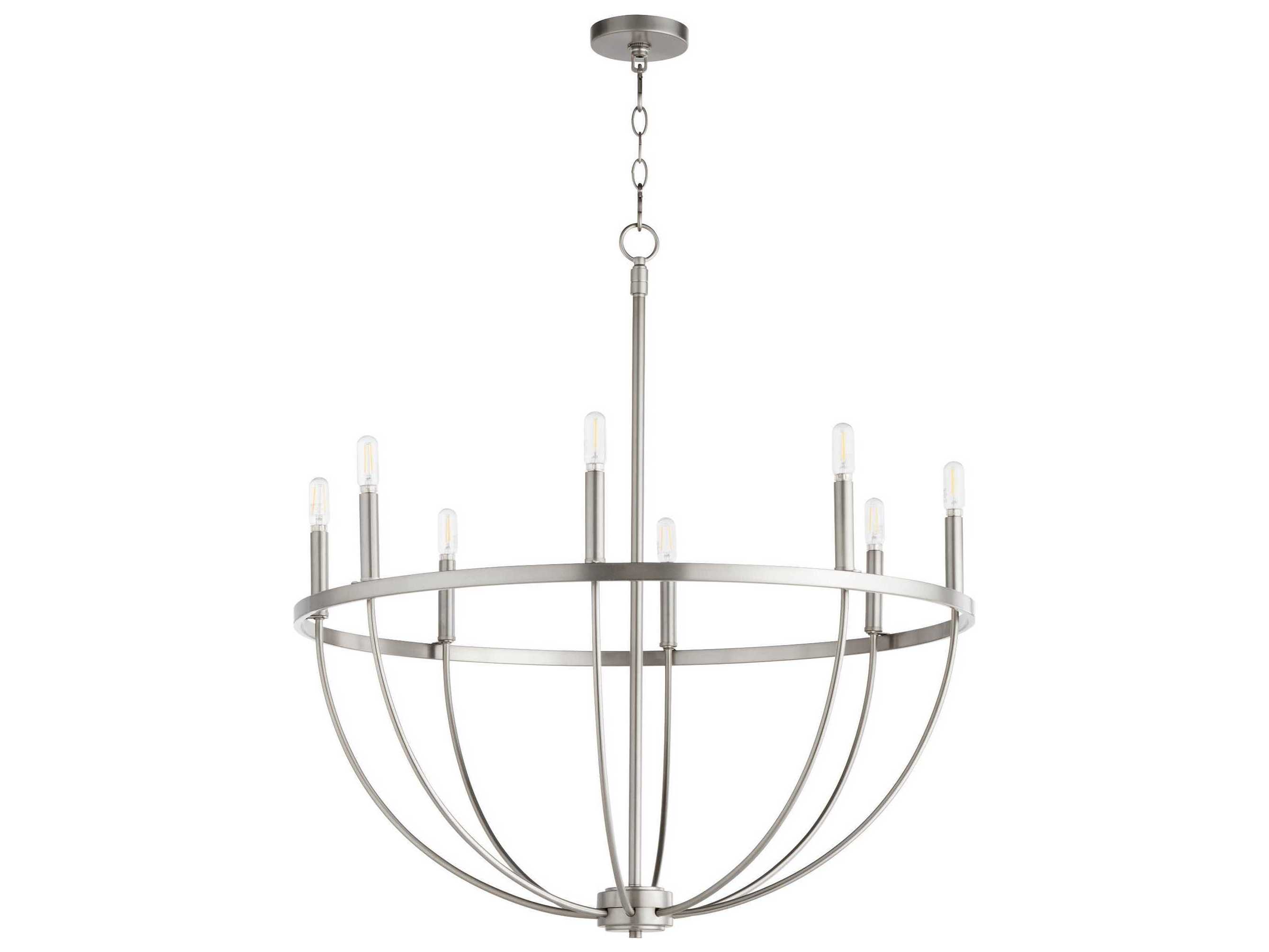Quorum Tribute 8-Light Satin Nickel Candelabra Chandelier