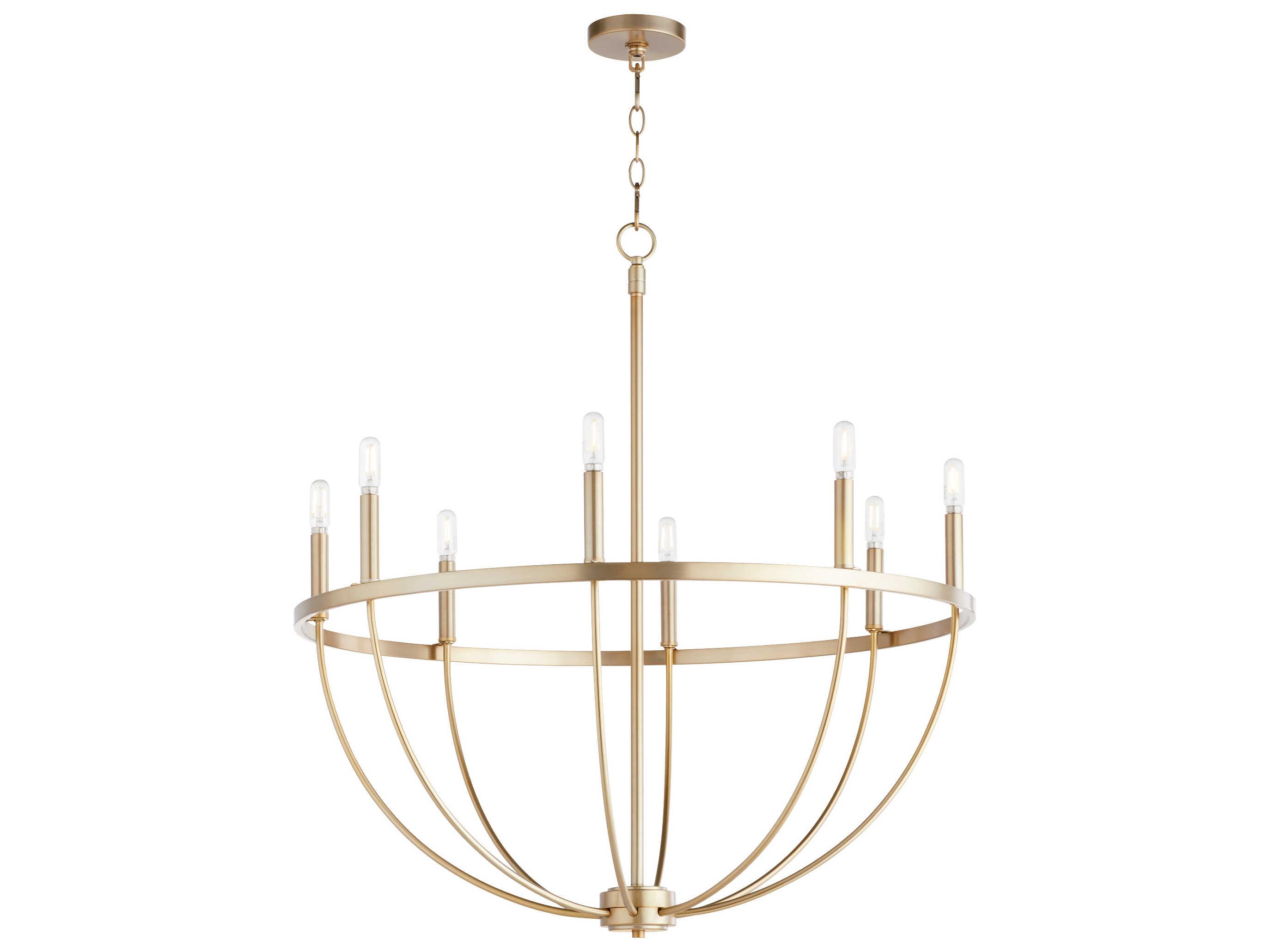 Quorum Tribute 8-Light Aged Brass Candelabra Chandelier