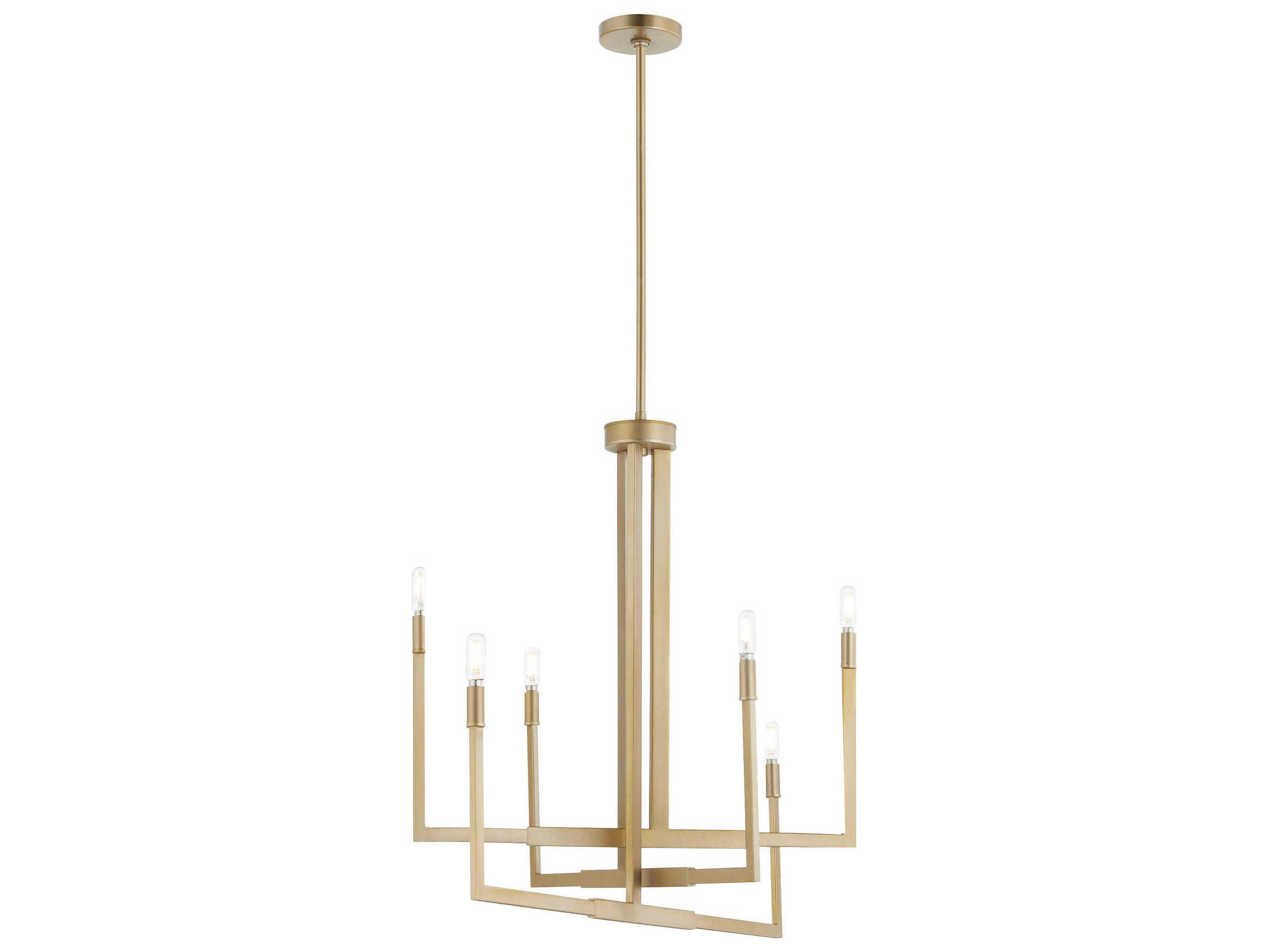 Quorum Bolero 6-Light Aged Brass Candelabra Chandelier