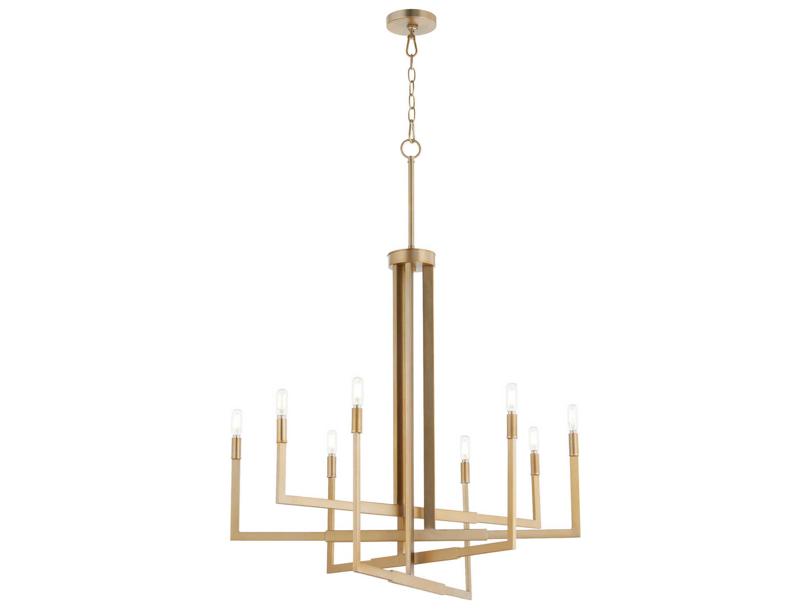 Quorum Bolero 8-Light Aged Brass Candelabra Chandelier