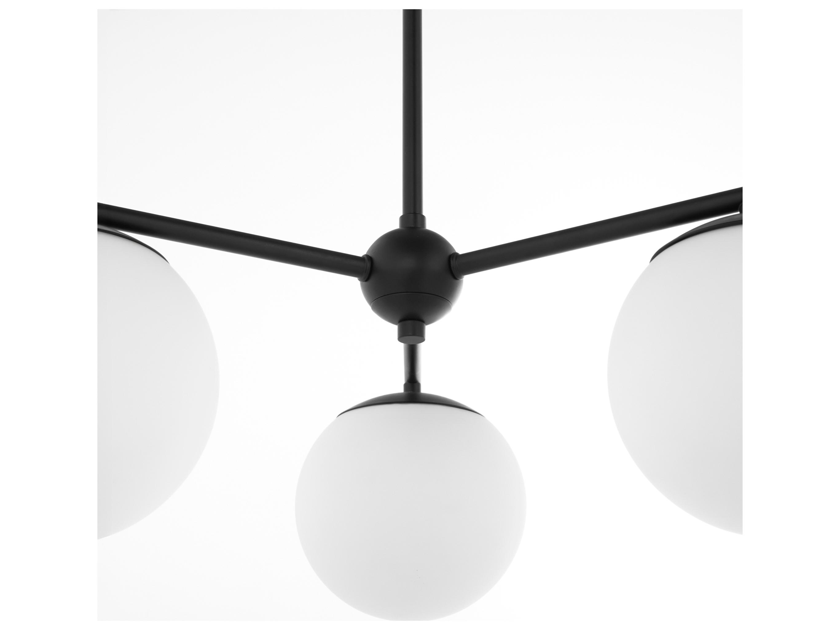 Quorum Jasper 3-Light Matte Black Globe Chandelier