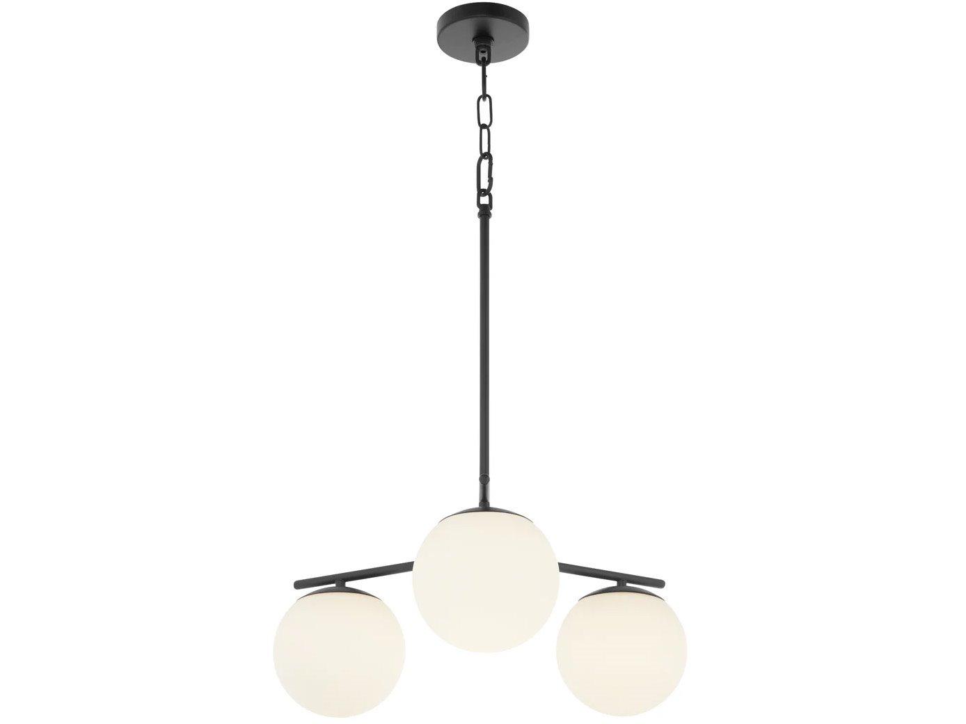 Quorum Jasper 3-Light Matte Black Globe Chandelier