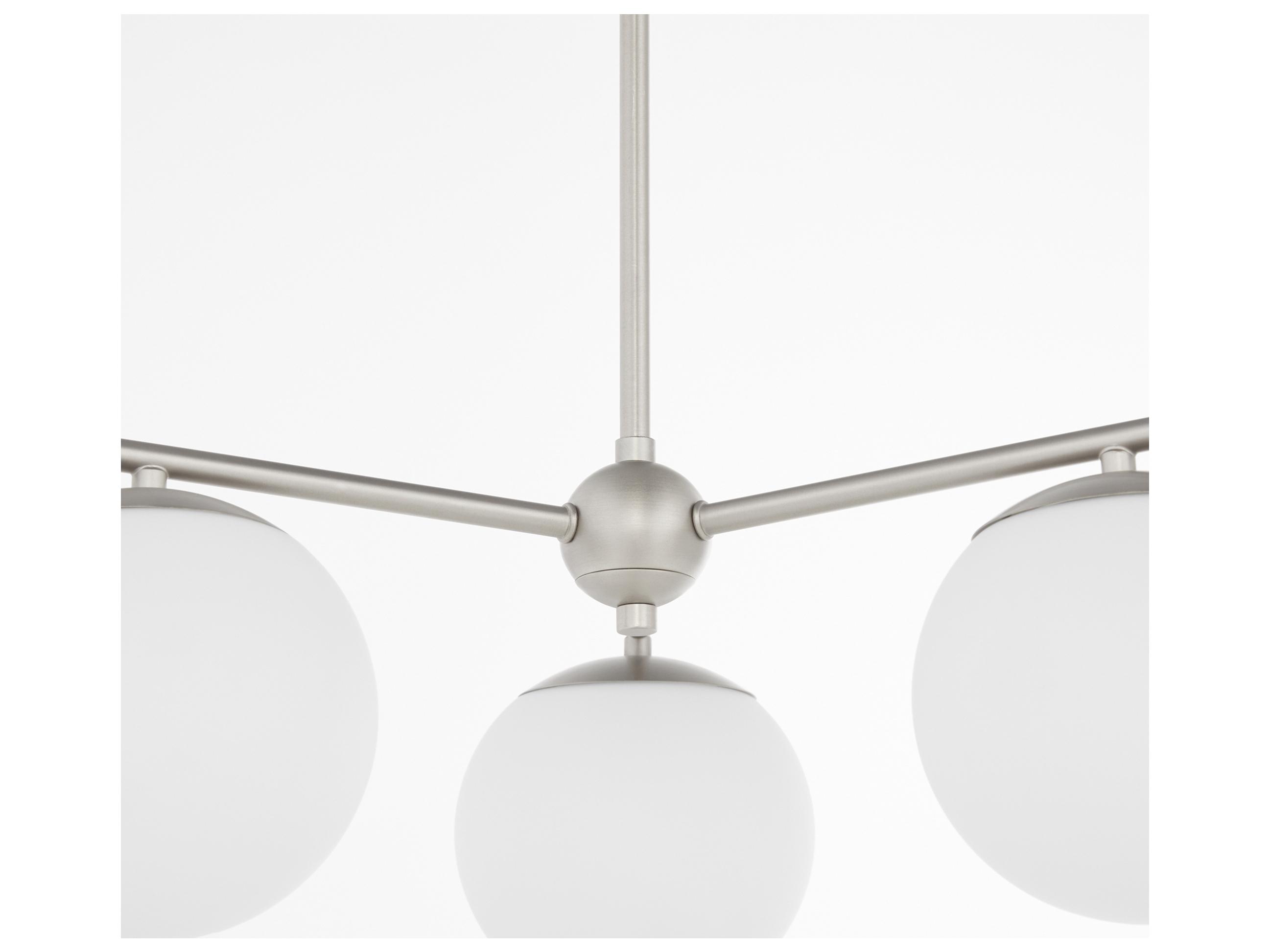 Quorum Jasper 3-Light Satin Nickel Steel Globe Chandelier