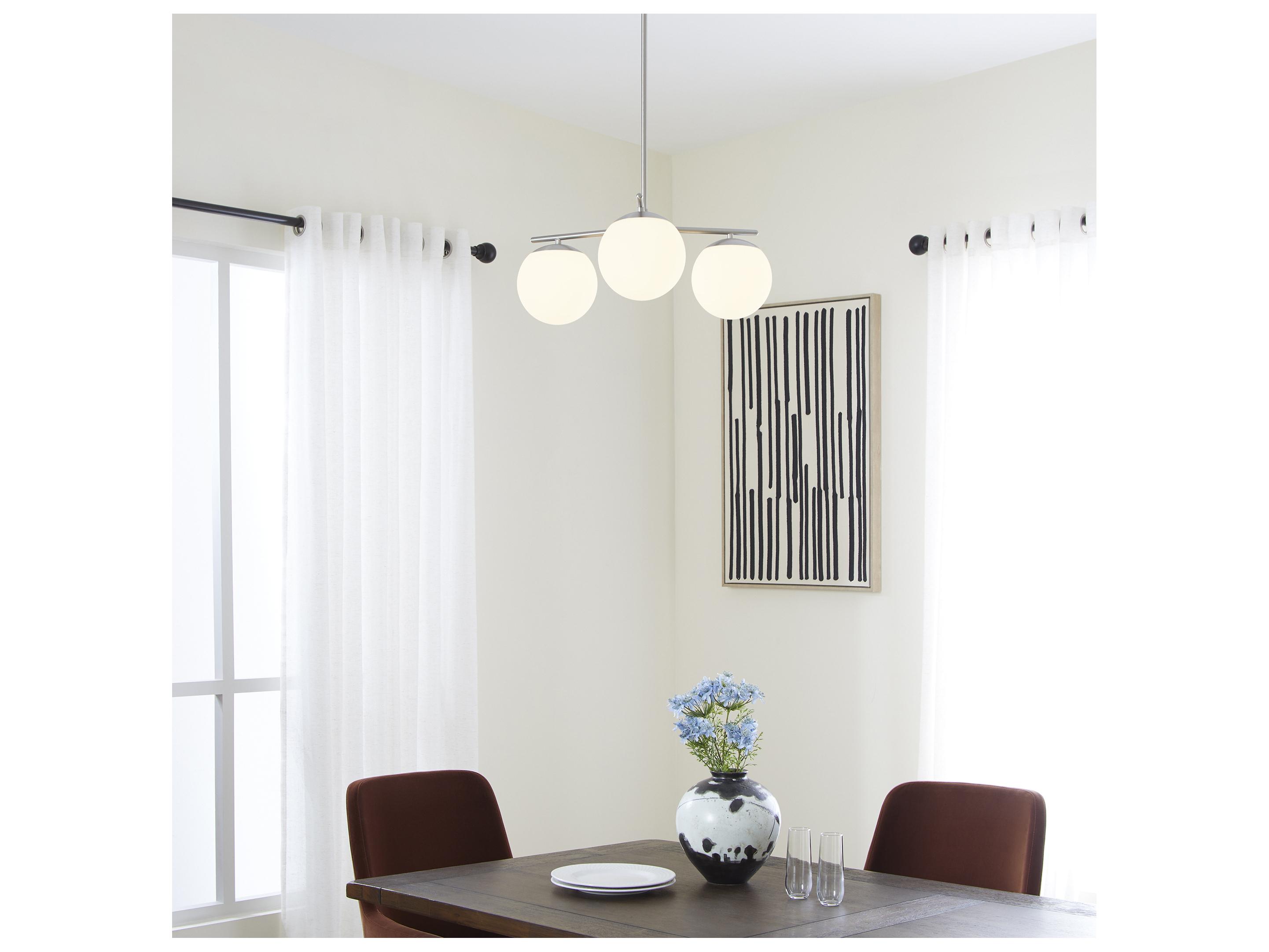 Quorum Jasper 3-Light Satin Nickel Steel Globe Chandelier