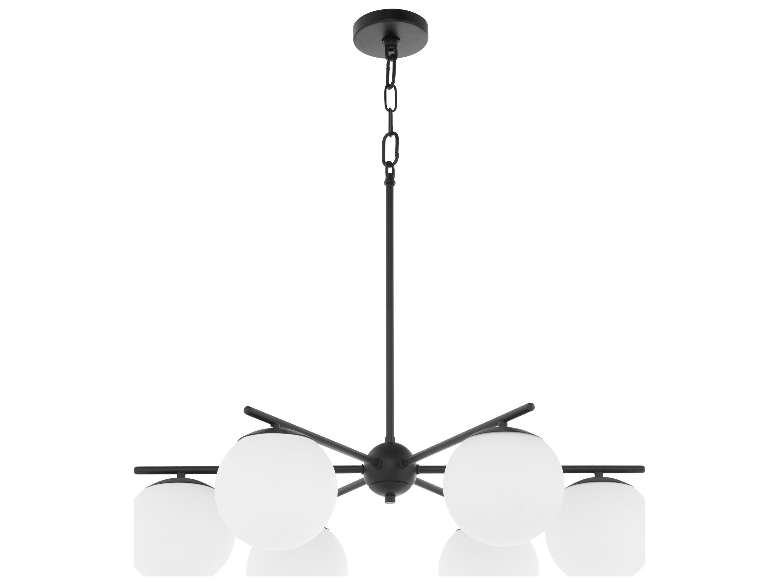 Quorum Jasper 3-Light Matte Black Globe Chandelier