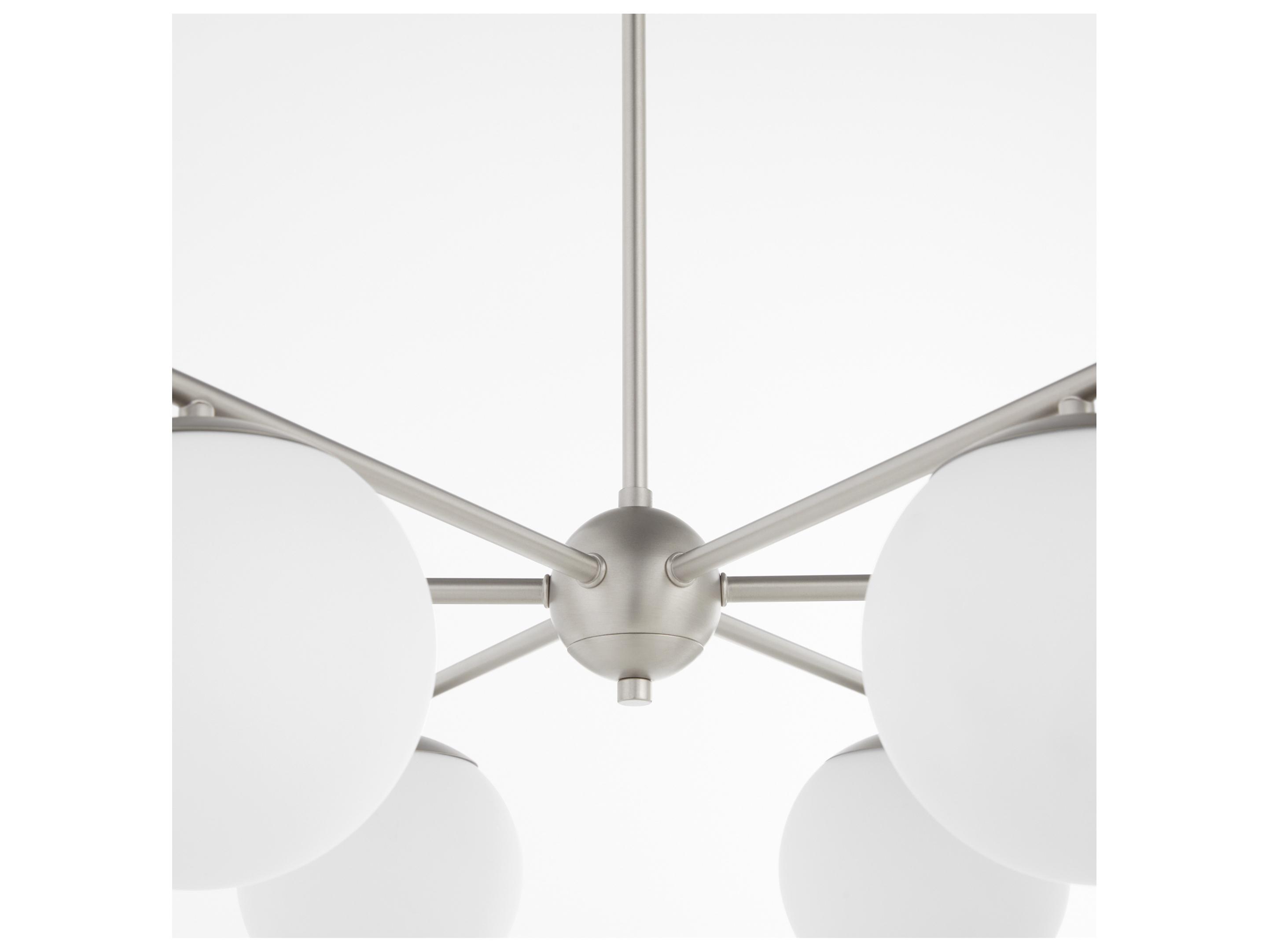 Quorum Jasper 6-Light Satin Nickel Steel Globe Chandelier