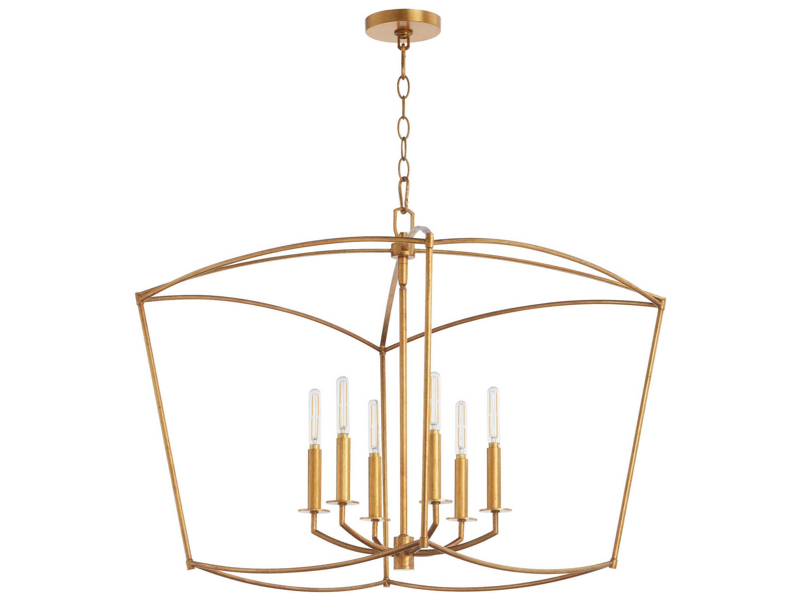 Quorum Mantle 6-Light Gold Leaf Pendant