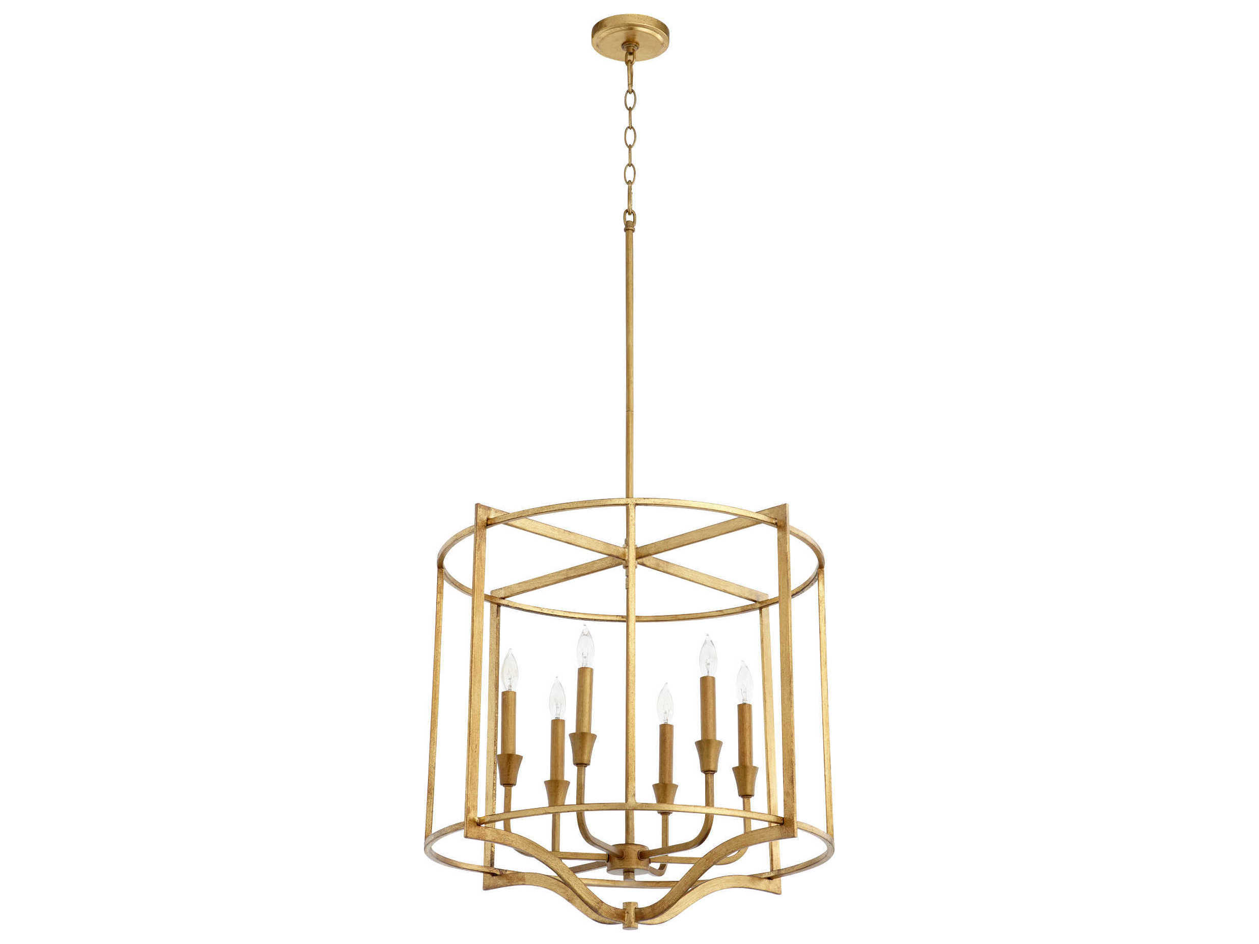 Quorum Marquee 6-Light Gold Leaf Candelabra Drum Chandelier