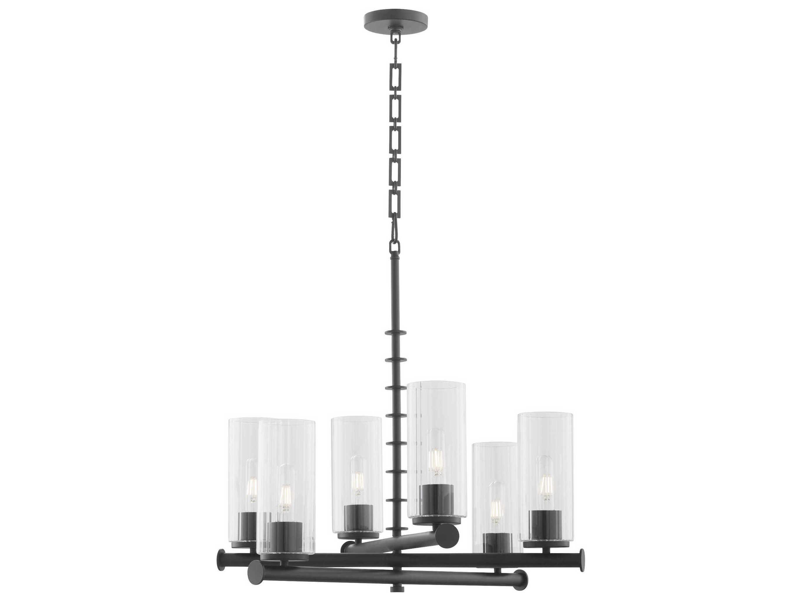 Quorum Mercier 6-Light Matte Black Cylinder Chandelier