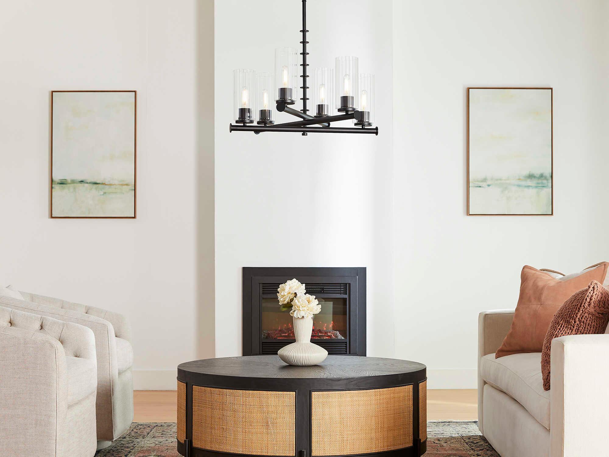 Quorum Mercier 6-Light Matte Black Cylinder Chandelier