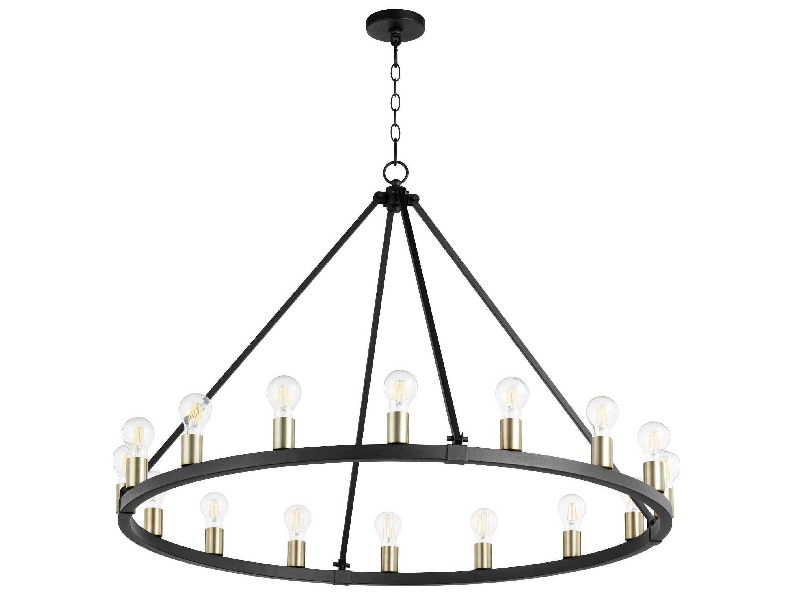 Quorum Paxton 16-Light6-Light Noir With Aged Brass Black Round Chandelier