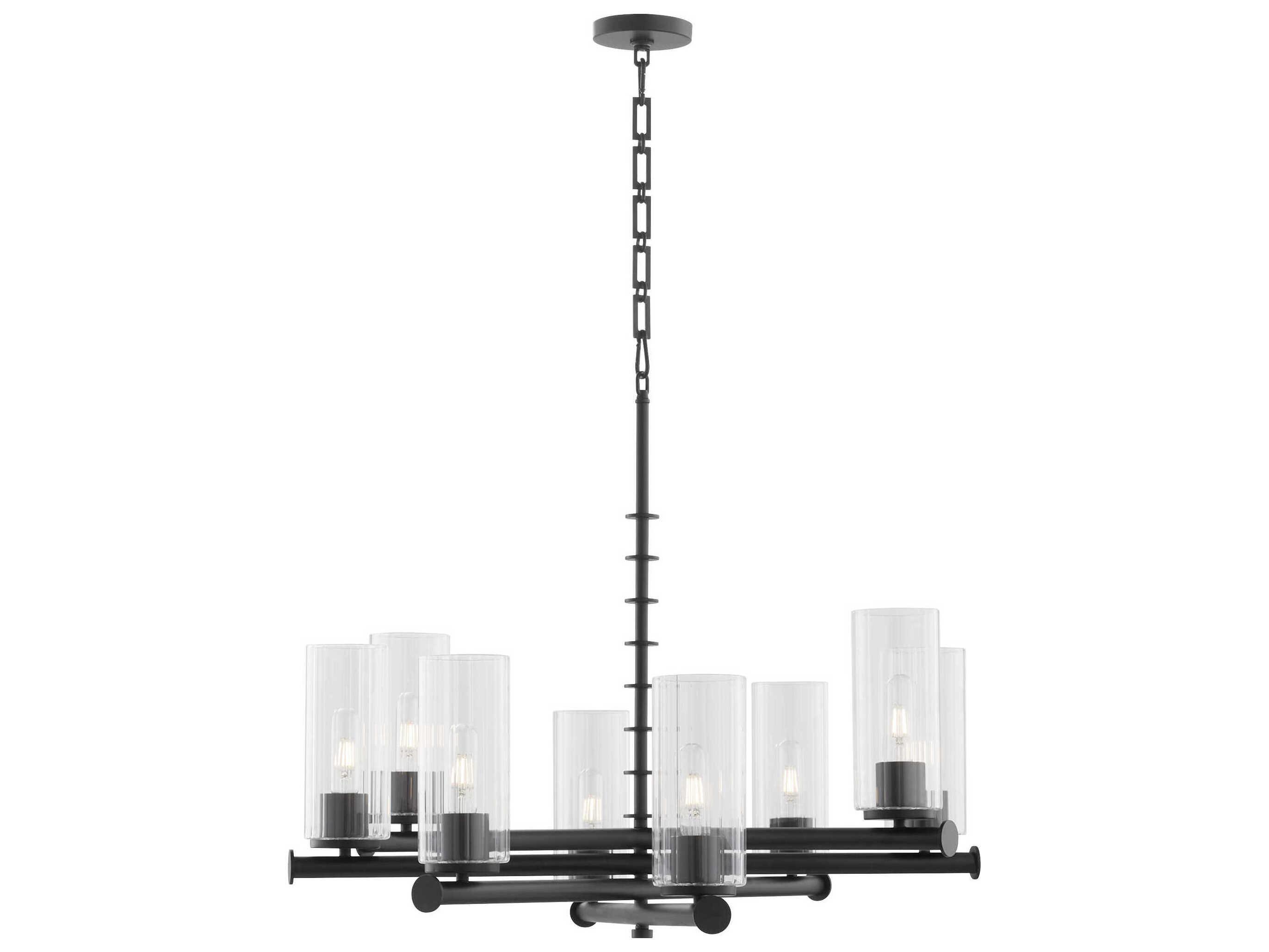 Quorum Mercier 8-Light Matte Black Cylinder Chandelier
