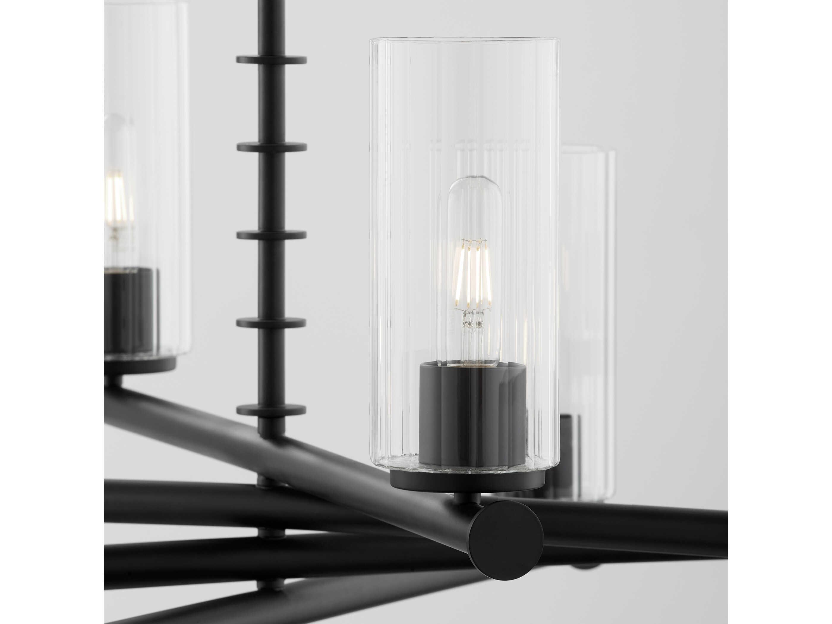 Quorum Mercier 8-Light Matte Black Cylinder Chandelier