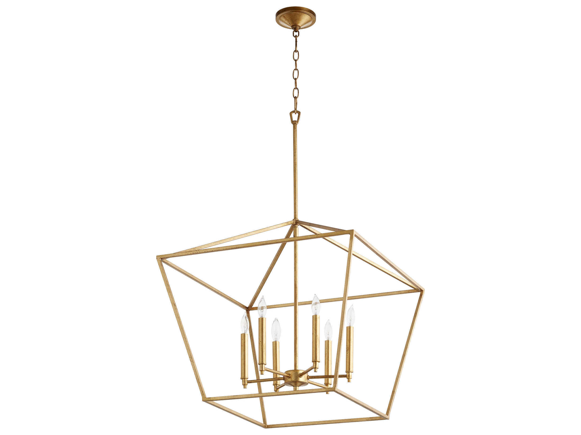 Quorum Gabriel 6-Light Gold Leaf Candelabra Chandelier
