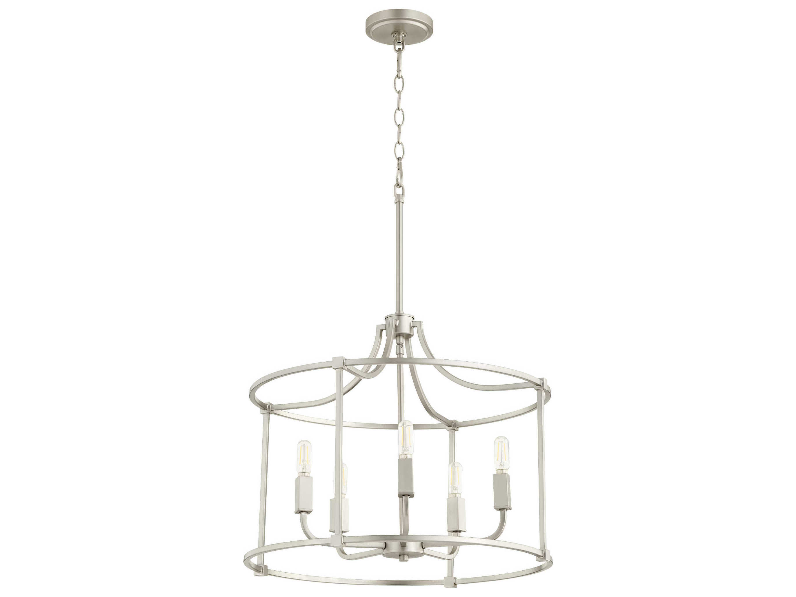 Quorum Olympus 5-Light Satin Nickel Candelabra Drum Chandelier