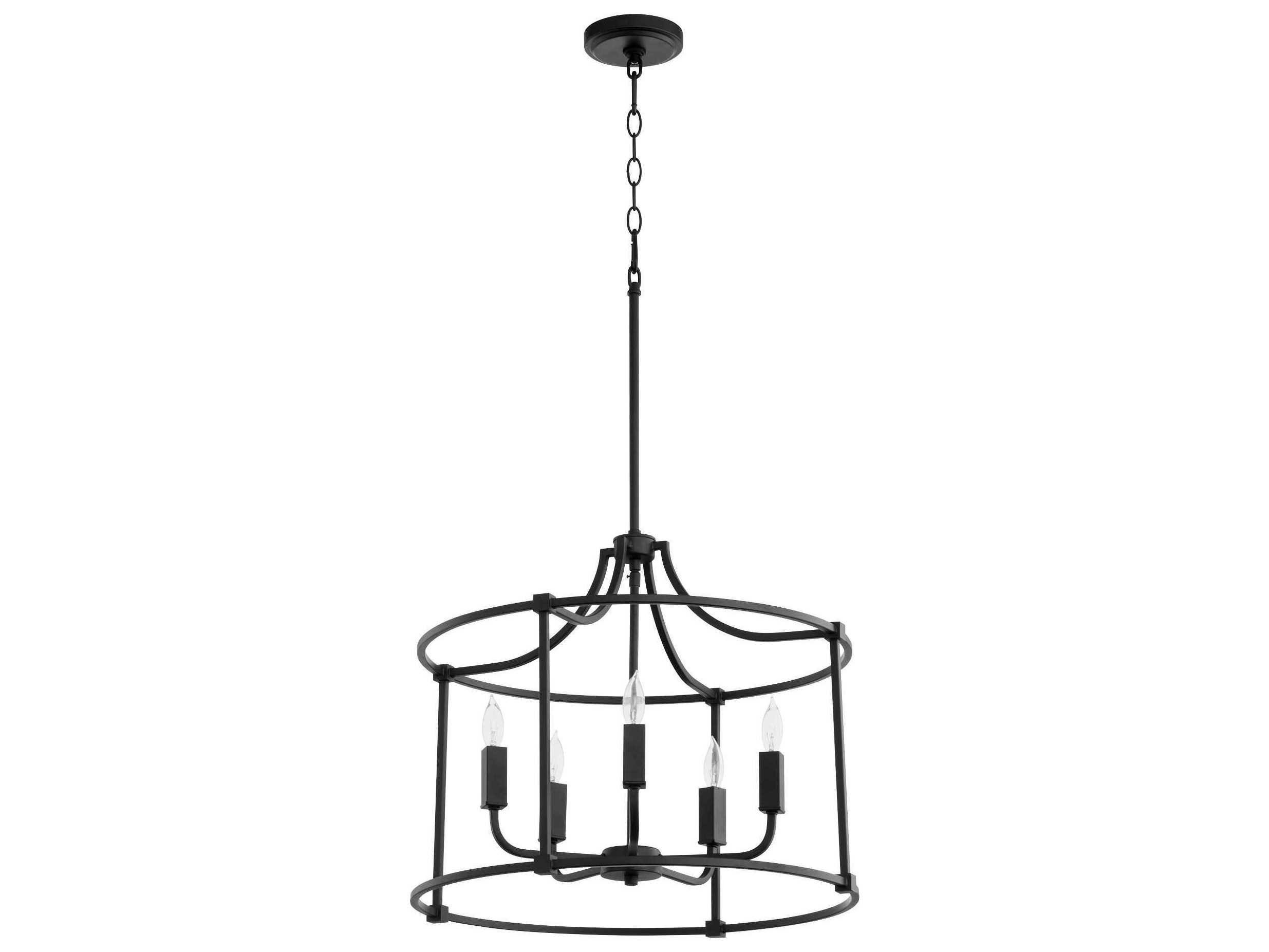 Quorum Olympus 5-Light Noir Black Candelabra Drum Chandelier
