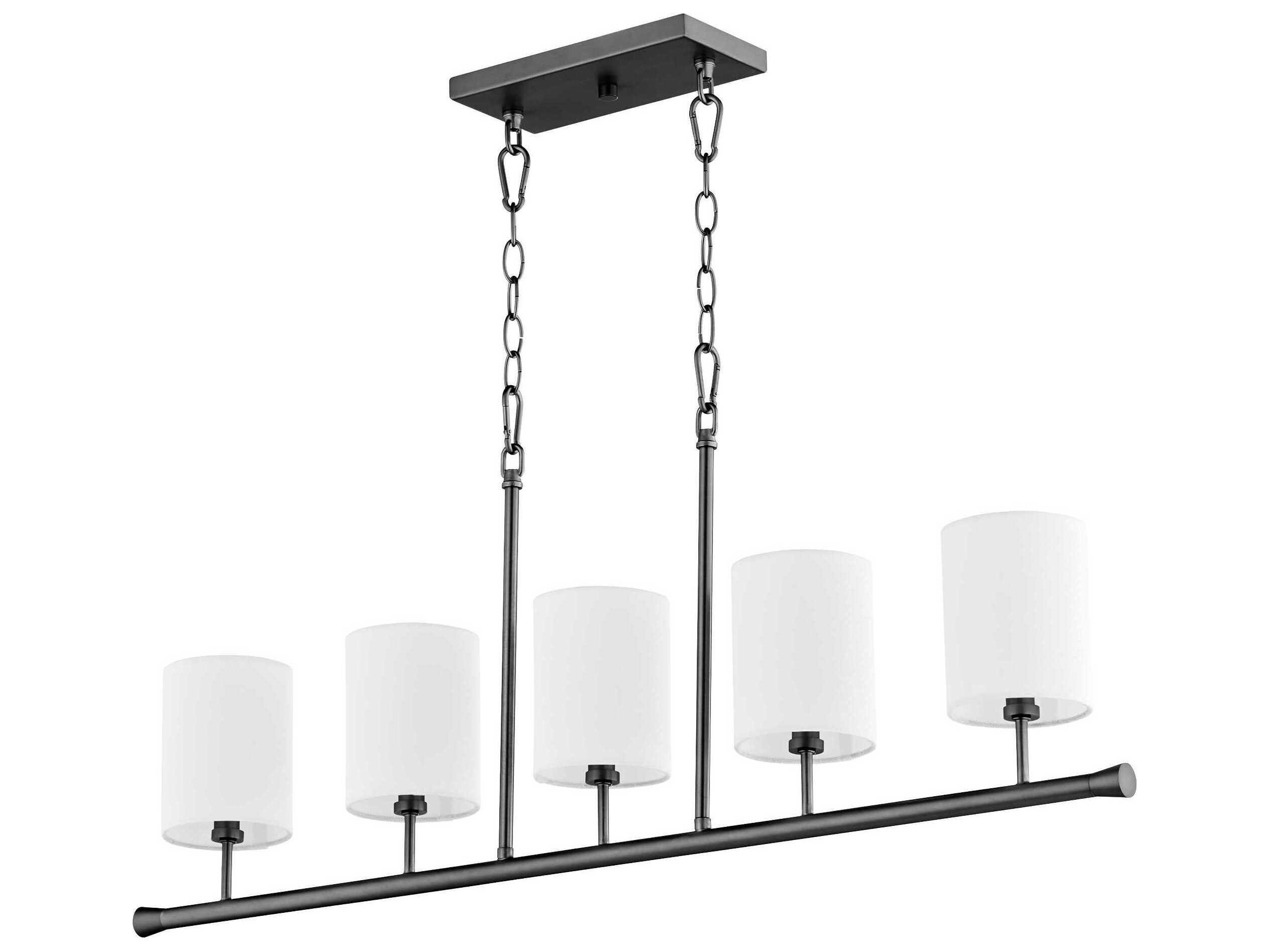 Quorum Harmony 5-Light Matte Black Cylinder Island Pendant