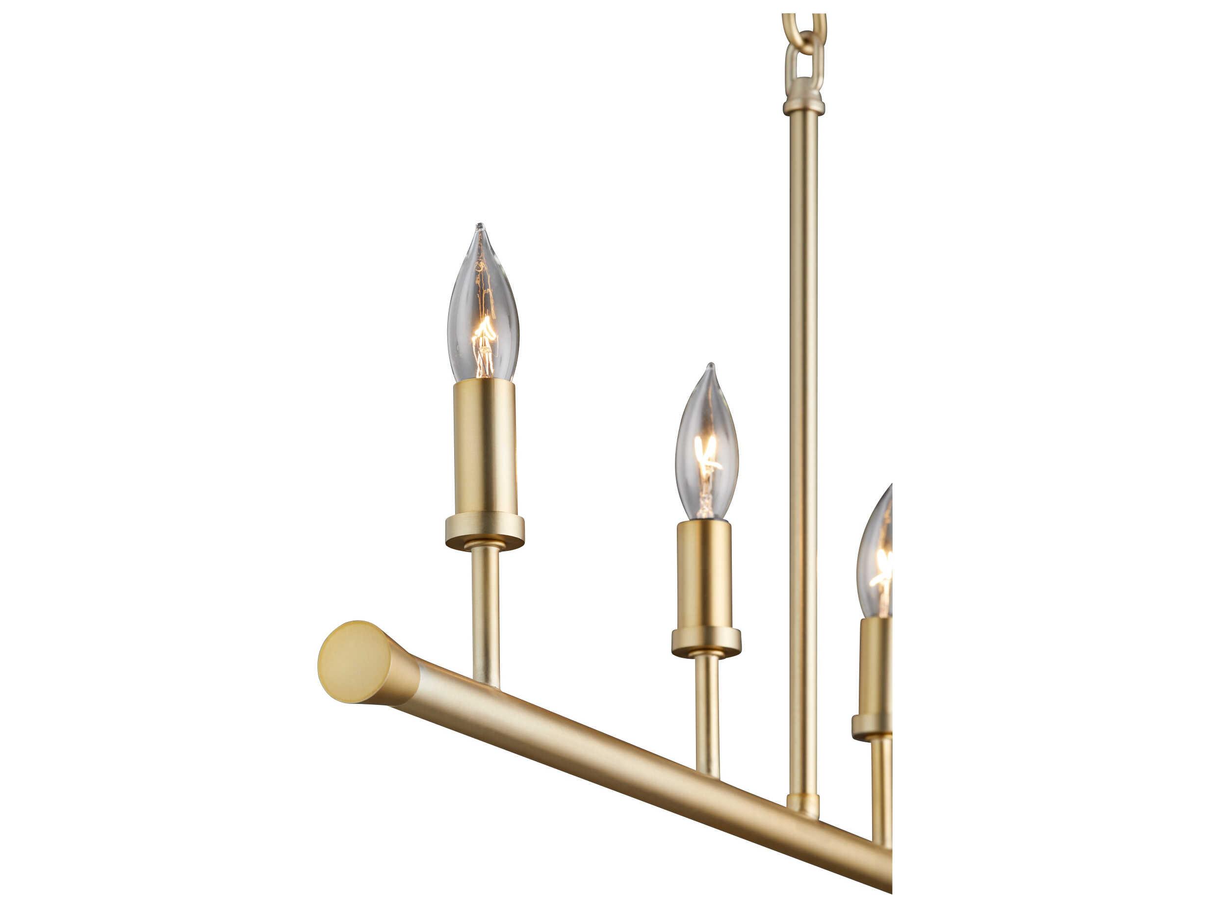 Quorum Harmony 5-Light Aged Brass Cylinder Linear Island Pendant