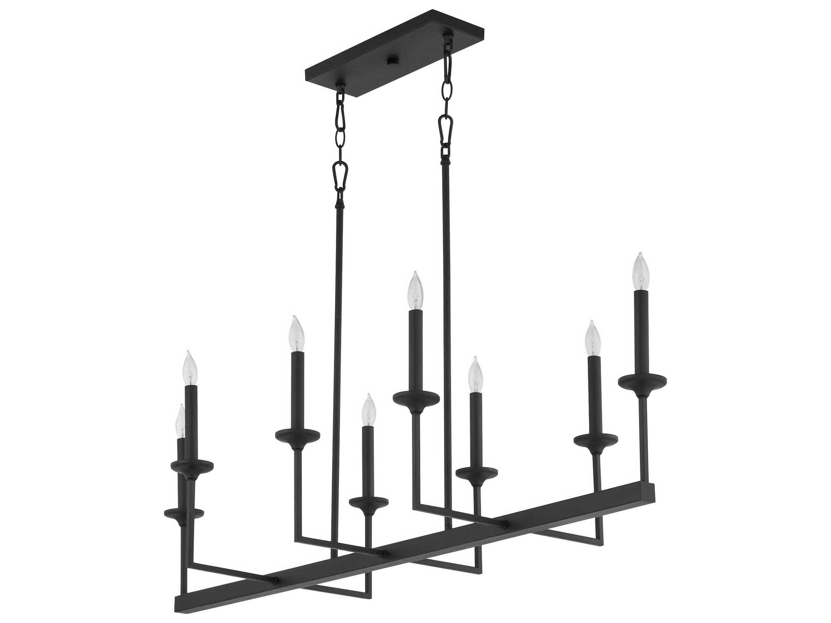 Quorum Eldorado 8-Light Matte Black Island Pendant