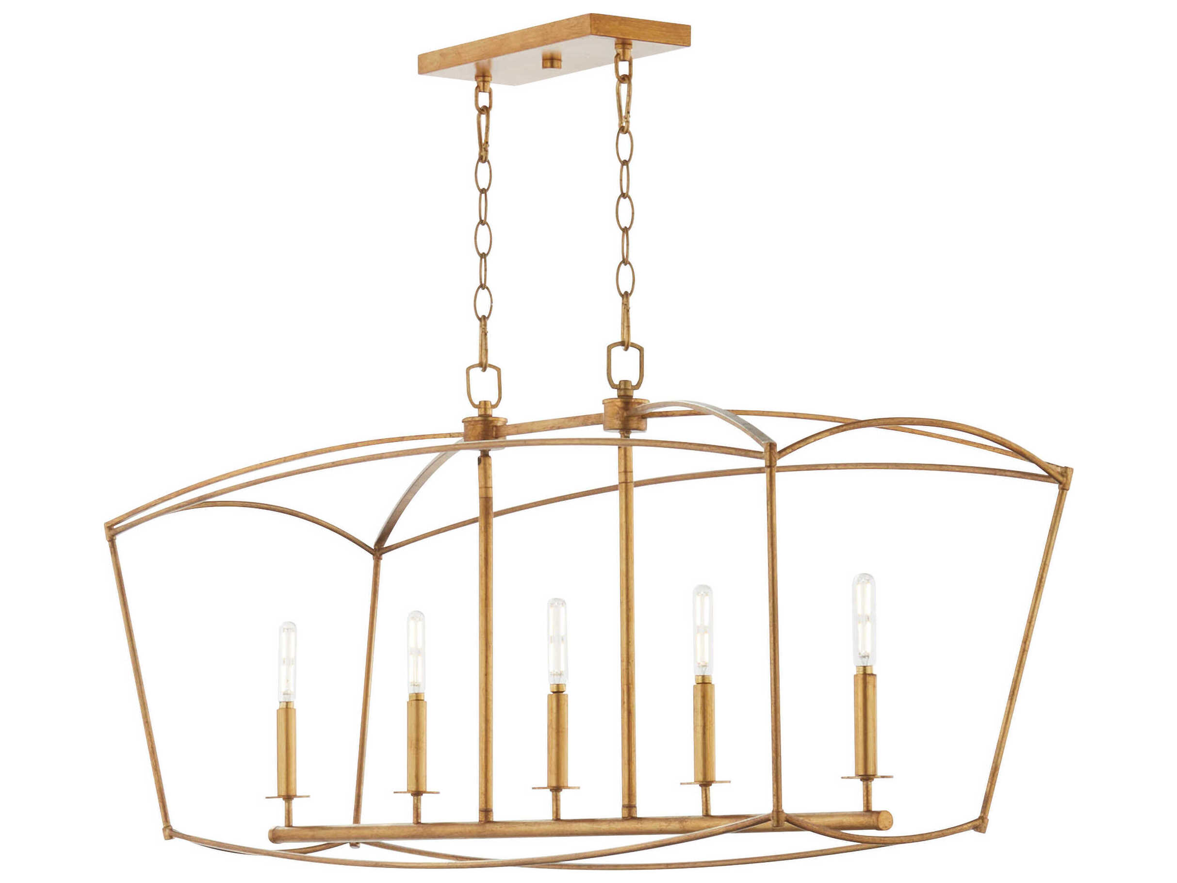 Quorum Mantle 5-Light Gold Leaf Island Pendant