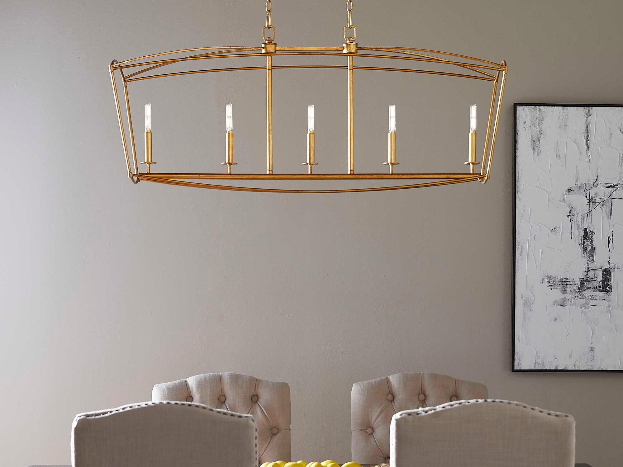 Quorum Mantle 5-Light Gold Leaf Island Pendant