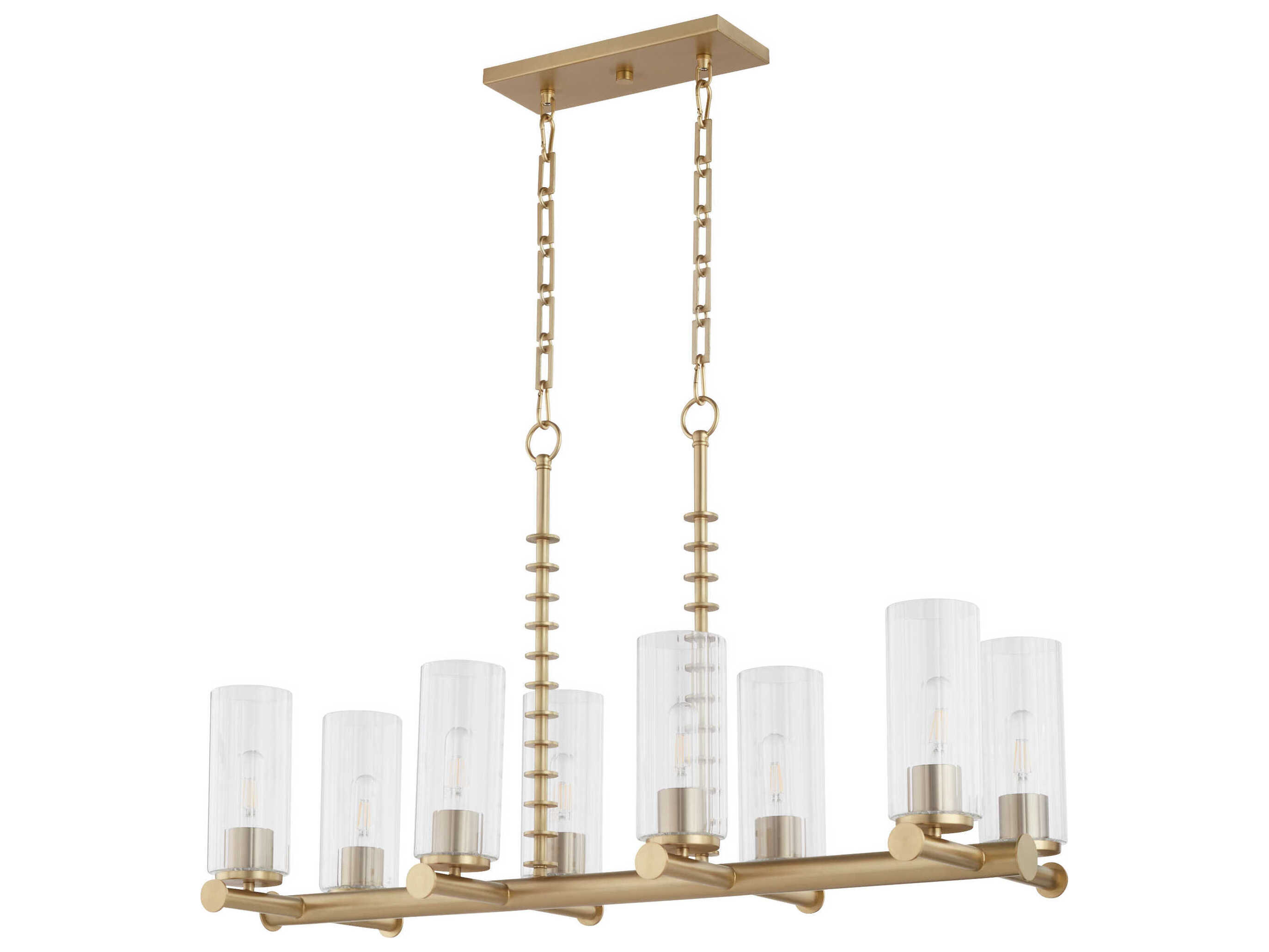 Quorum Mercier 8-Light Aged Brass Cylinder Island Pendant