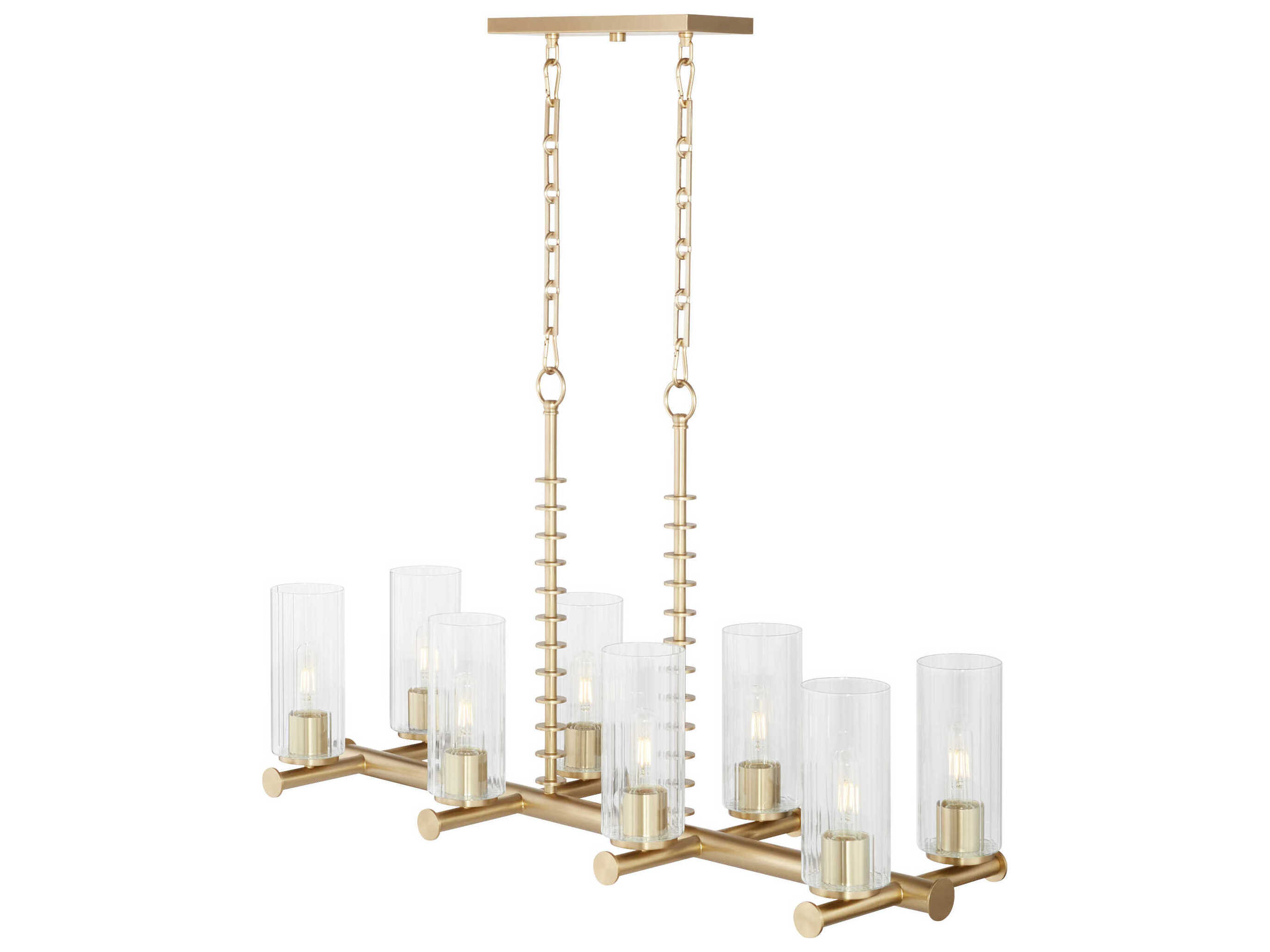 Quorum Mercier 8-Light Aged Brass Cylinder Island Pendant
