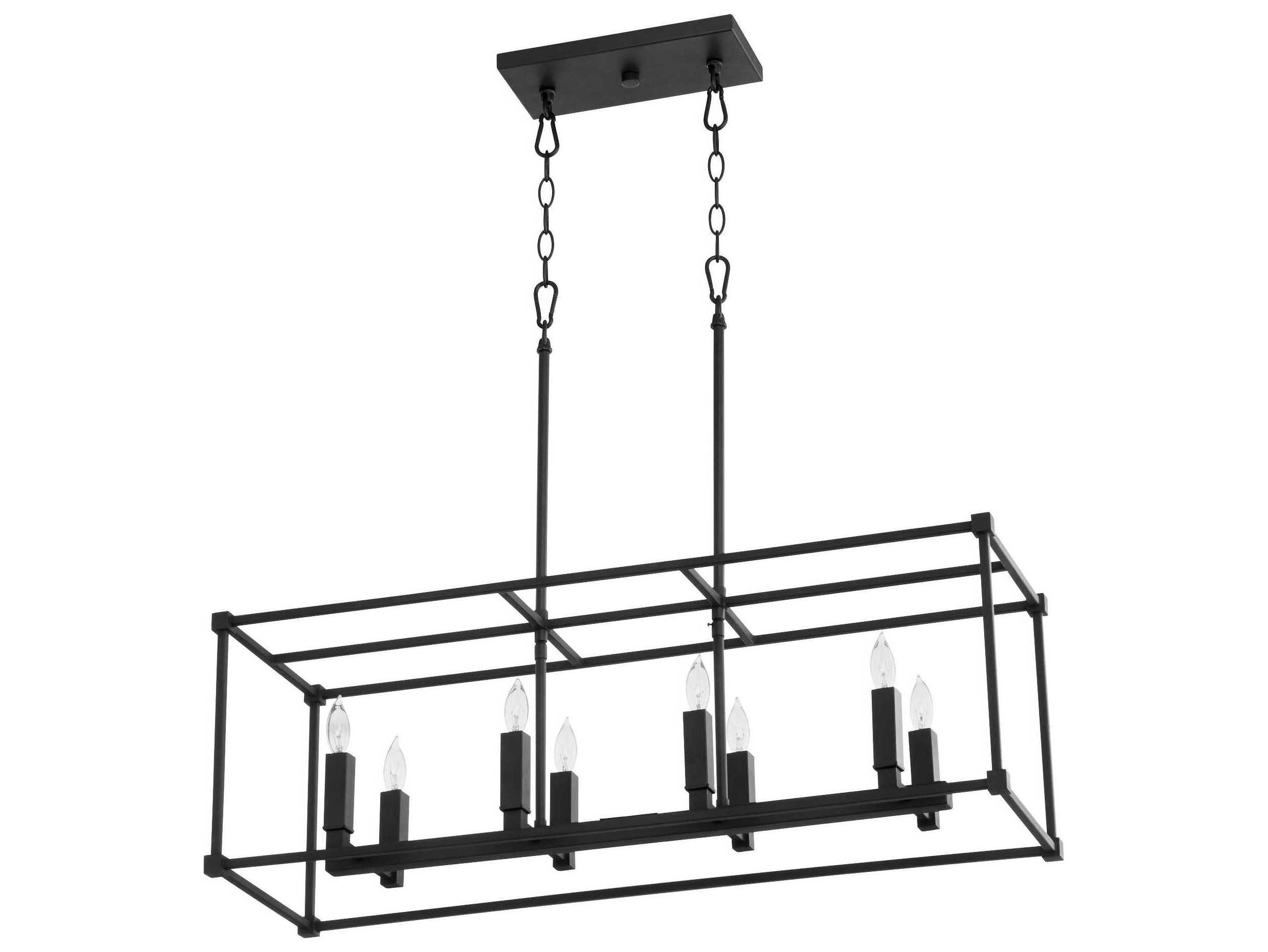 Quorum Olympus 8-Light Noir Black Island Pendant