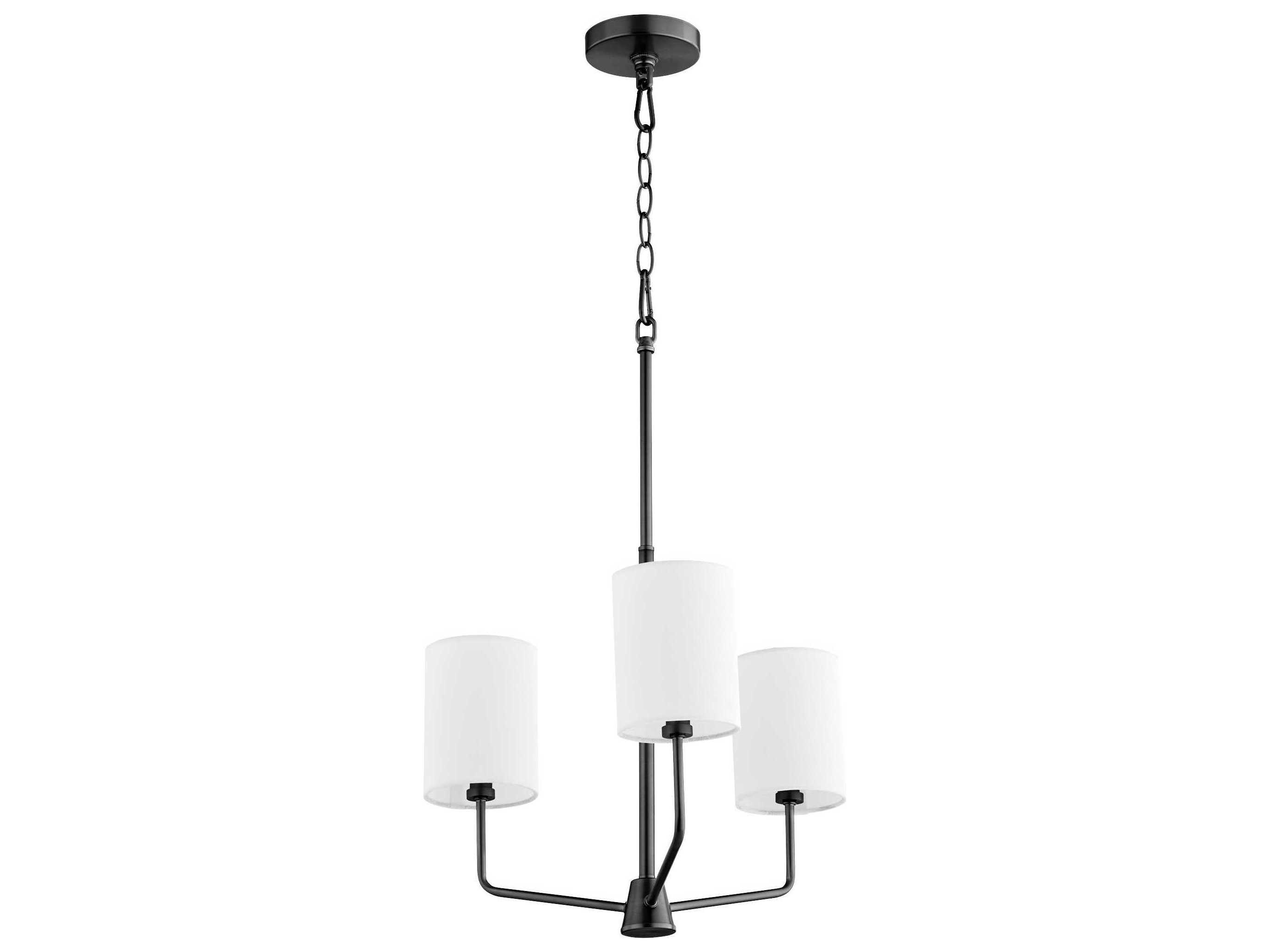 Quorum Harmony 3-Light Matte Black Cylinder Chandelier