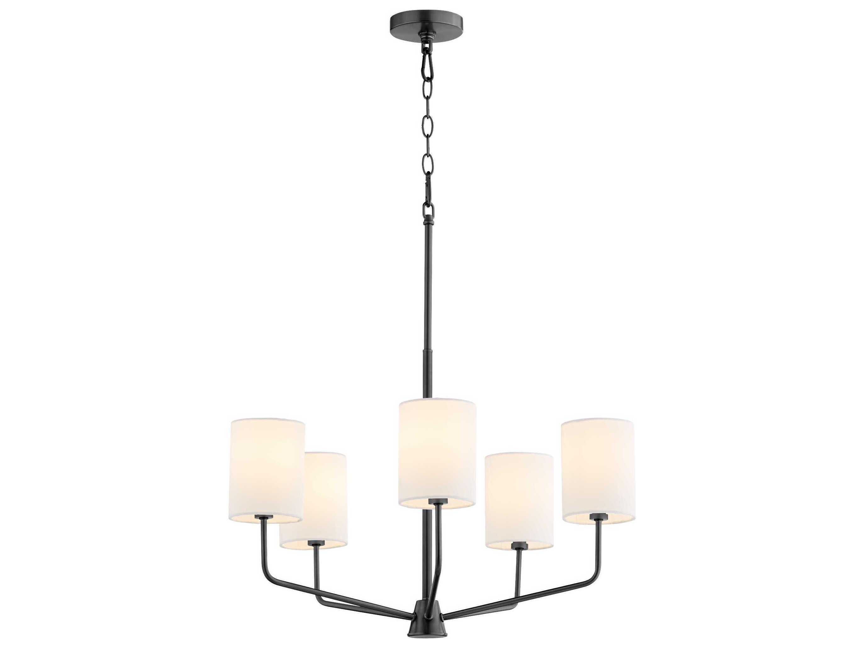 Quorum Harmony 5-Light Matte Black Cylinder Chandelier