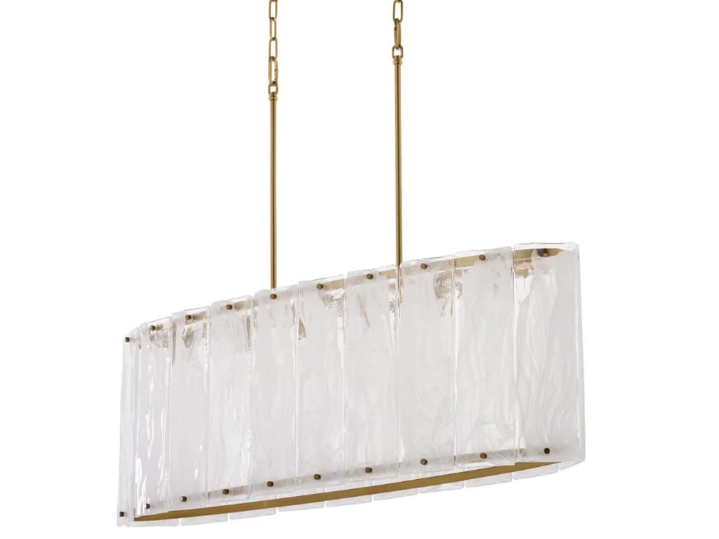 Quorum Prestige 6-Light Aged Brass Black Geometric Linear Island Pendant