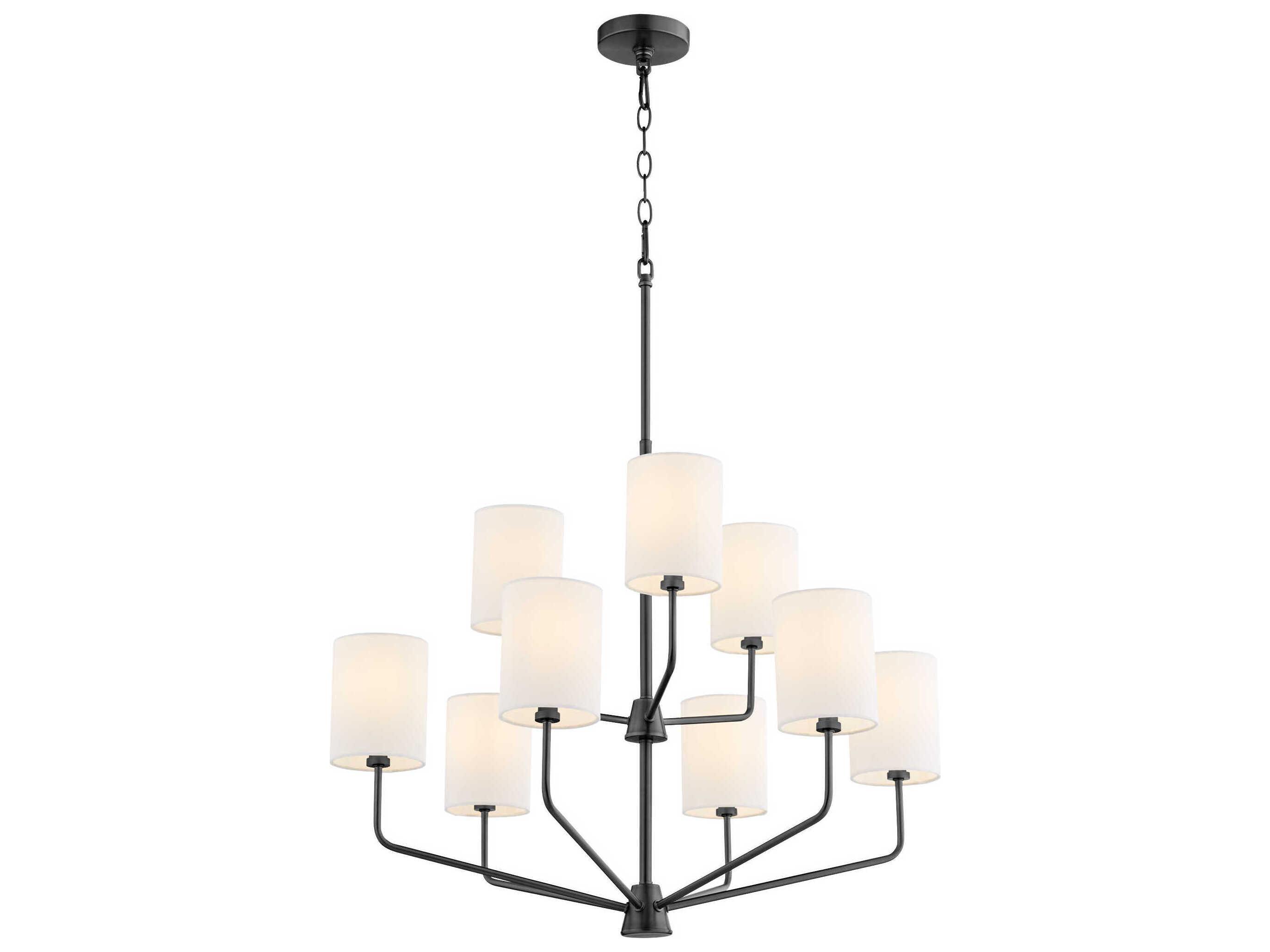 Quorum Harmony 9-Light Matte Black Cylinder Chandelier
