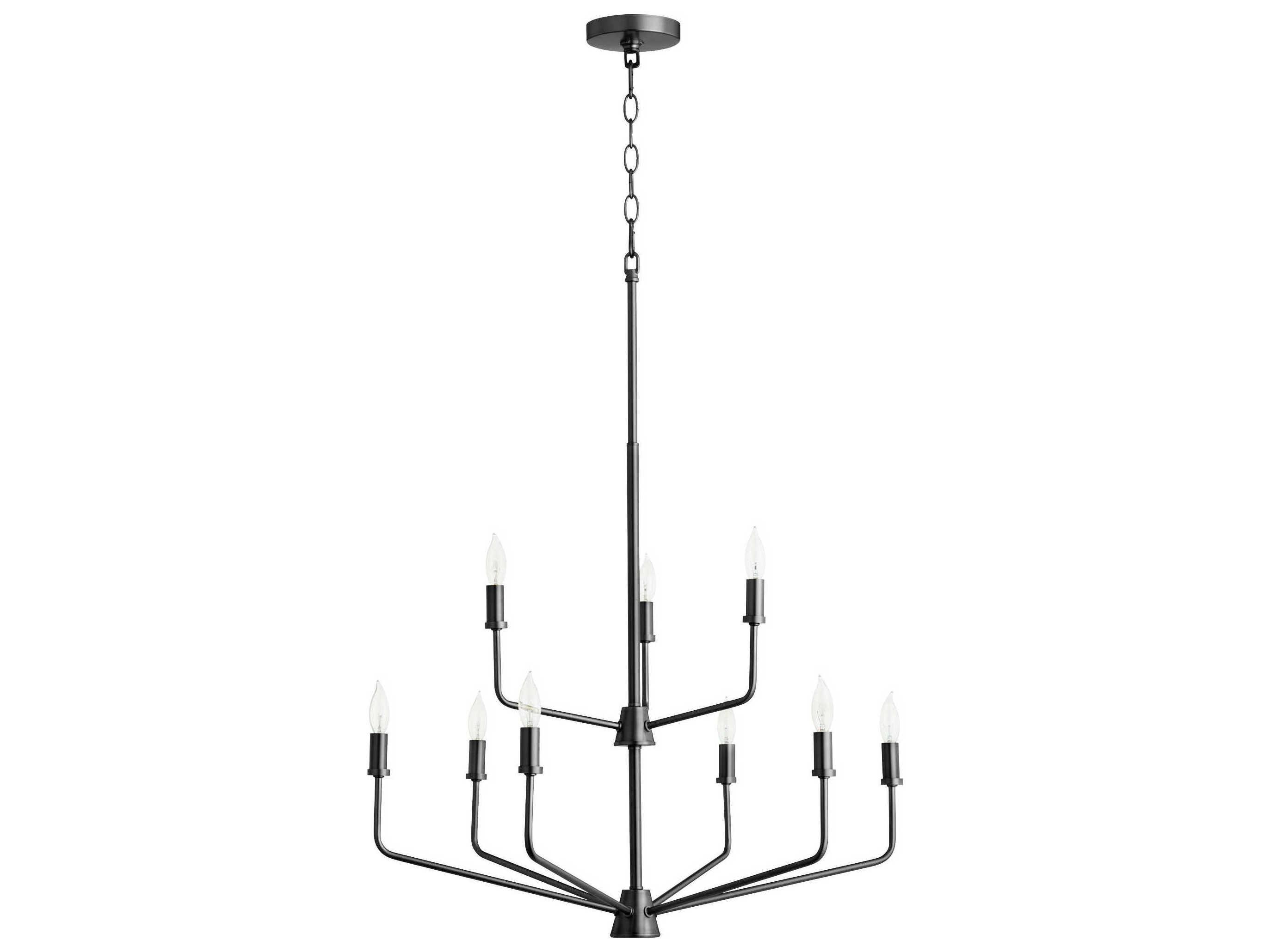 Quorum Harmony 9-Light Matte Black Cylinder Chandelier