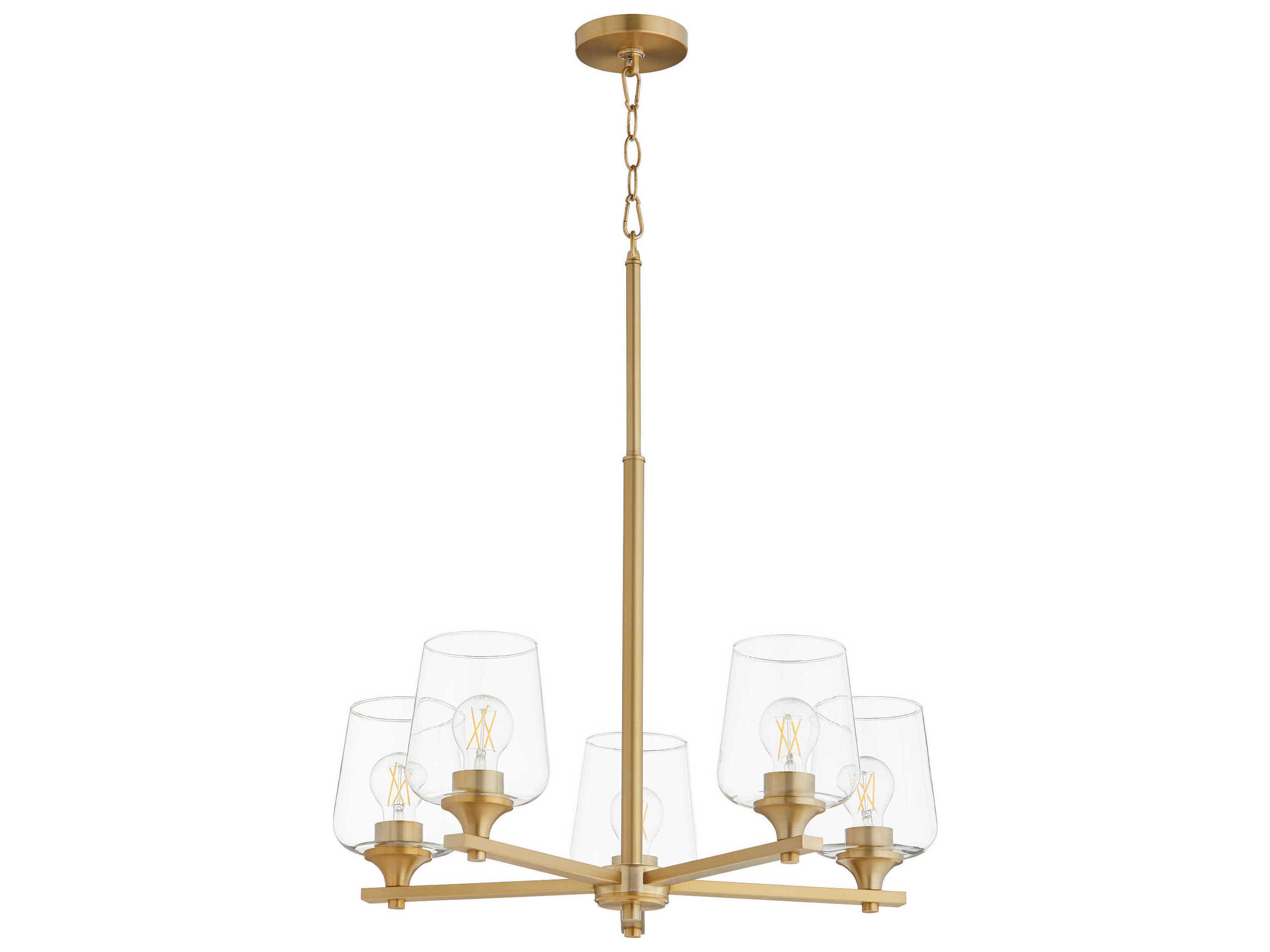Quorum Veno 5-Light Aged Brass Chandelier