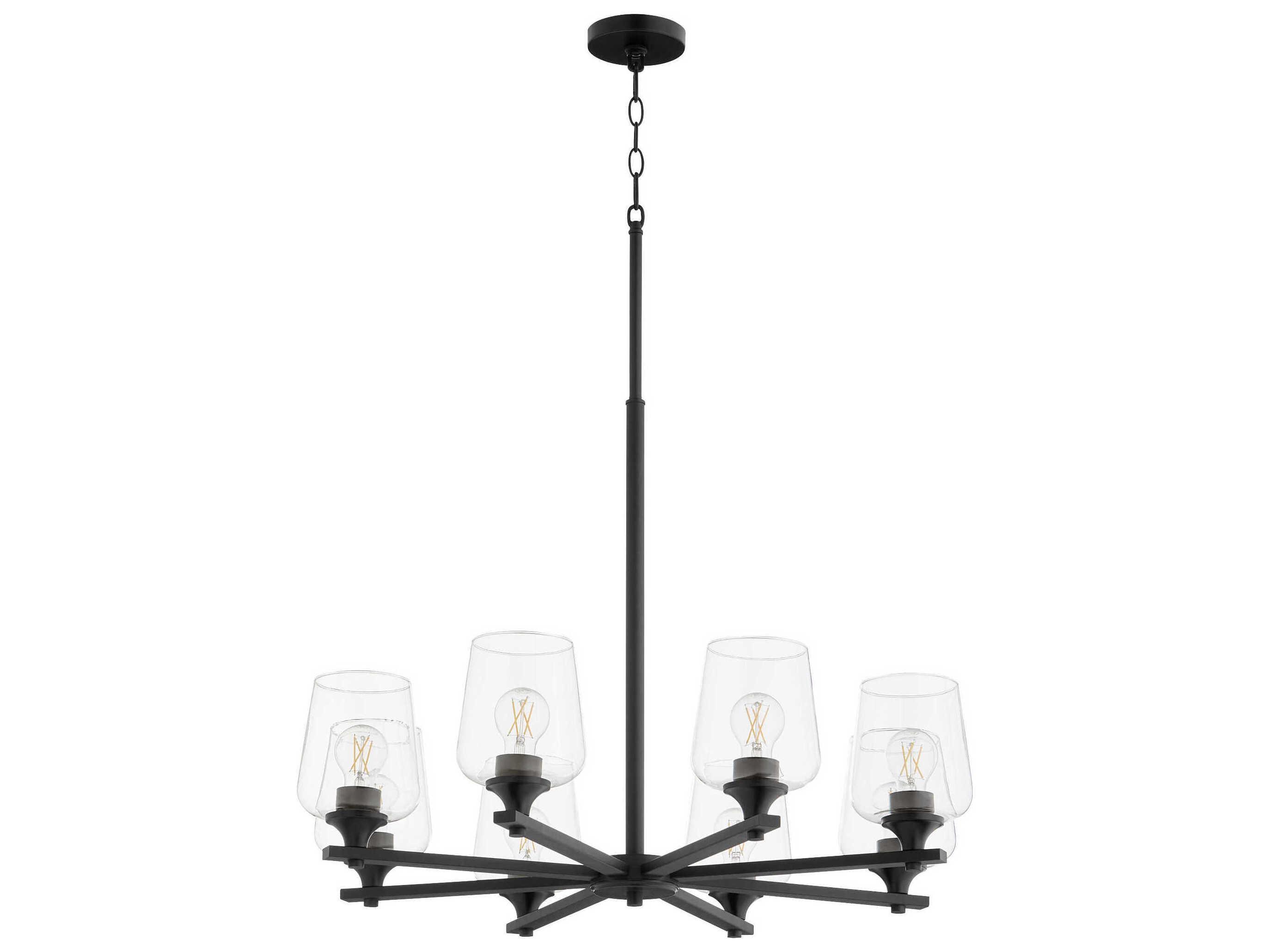 Quorum Veno 8-Light Matte Black Chandelier