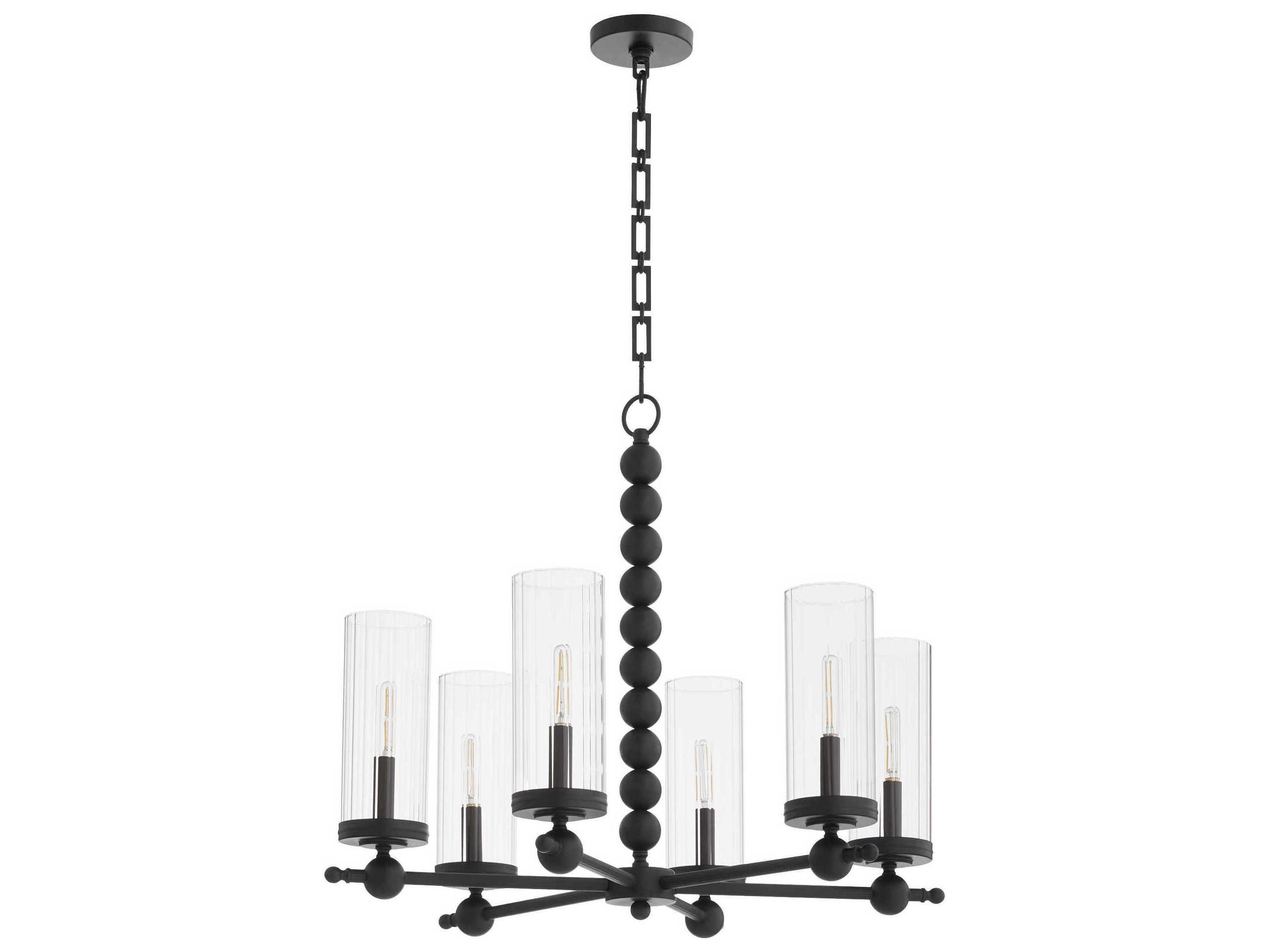 Quorum Lee Boulevard 6-Light Matte Black Cylinder Chandelier