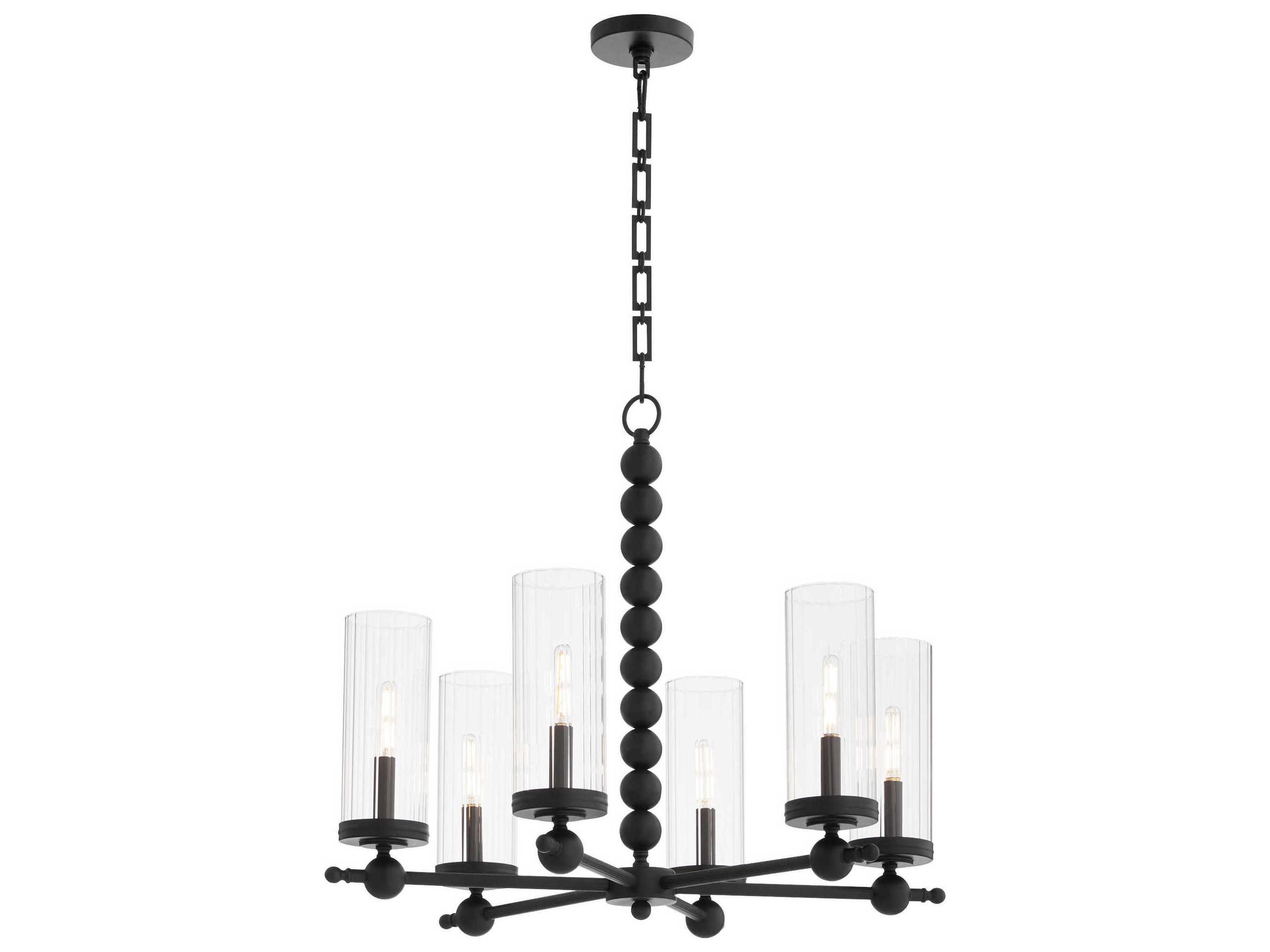 Quorum Lee Boulevard 6-Light Matte Black Cylinder Chandelier