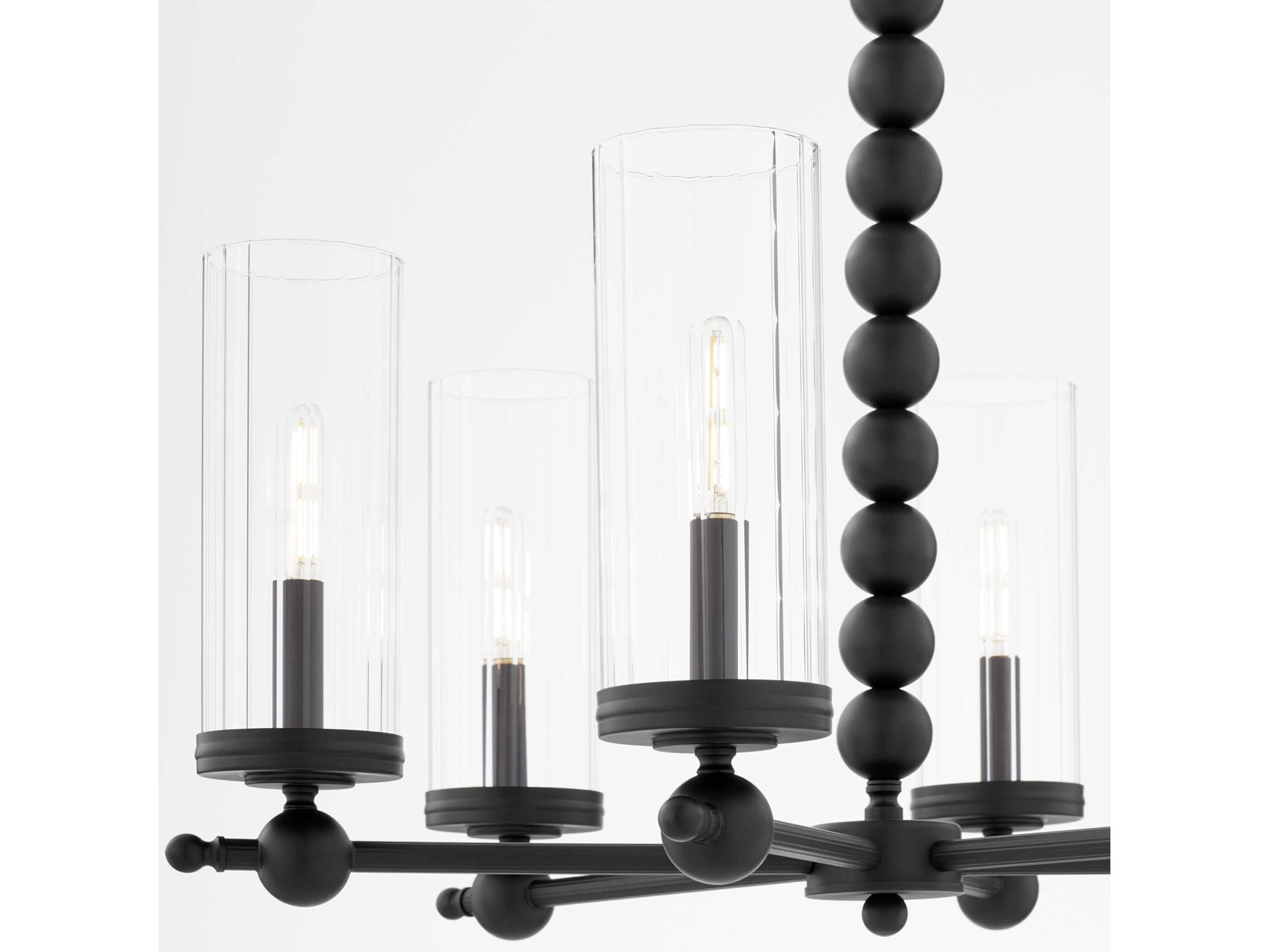 Quorum Lee Boulevard 6-Light Matte Black Cylinder Chandelier