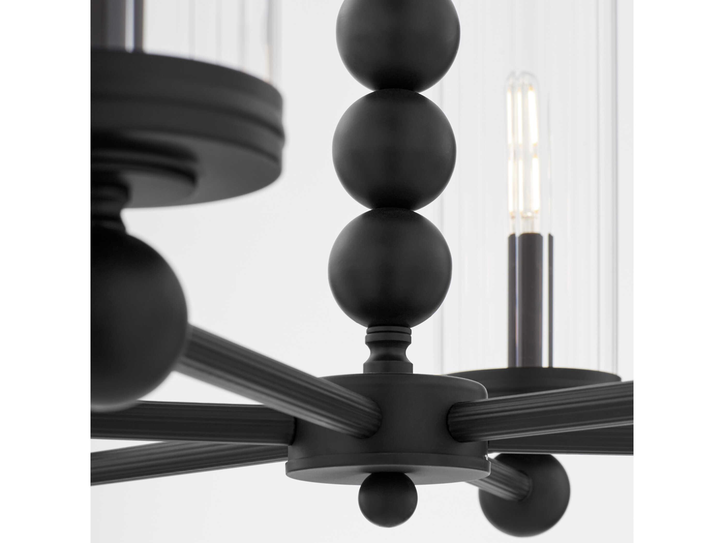 Quorum Lee Boulevard 6-Light Matte Black Cylinder Chandelier