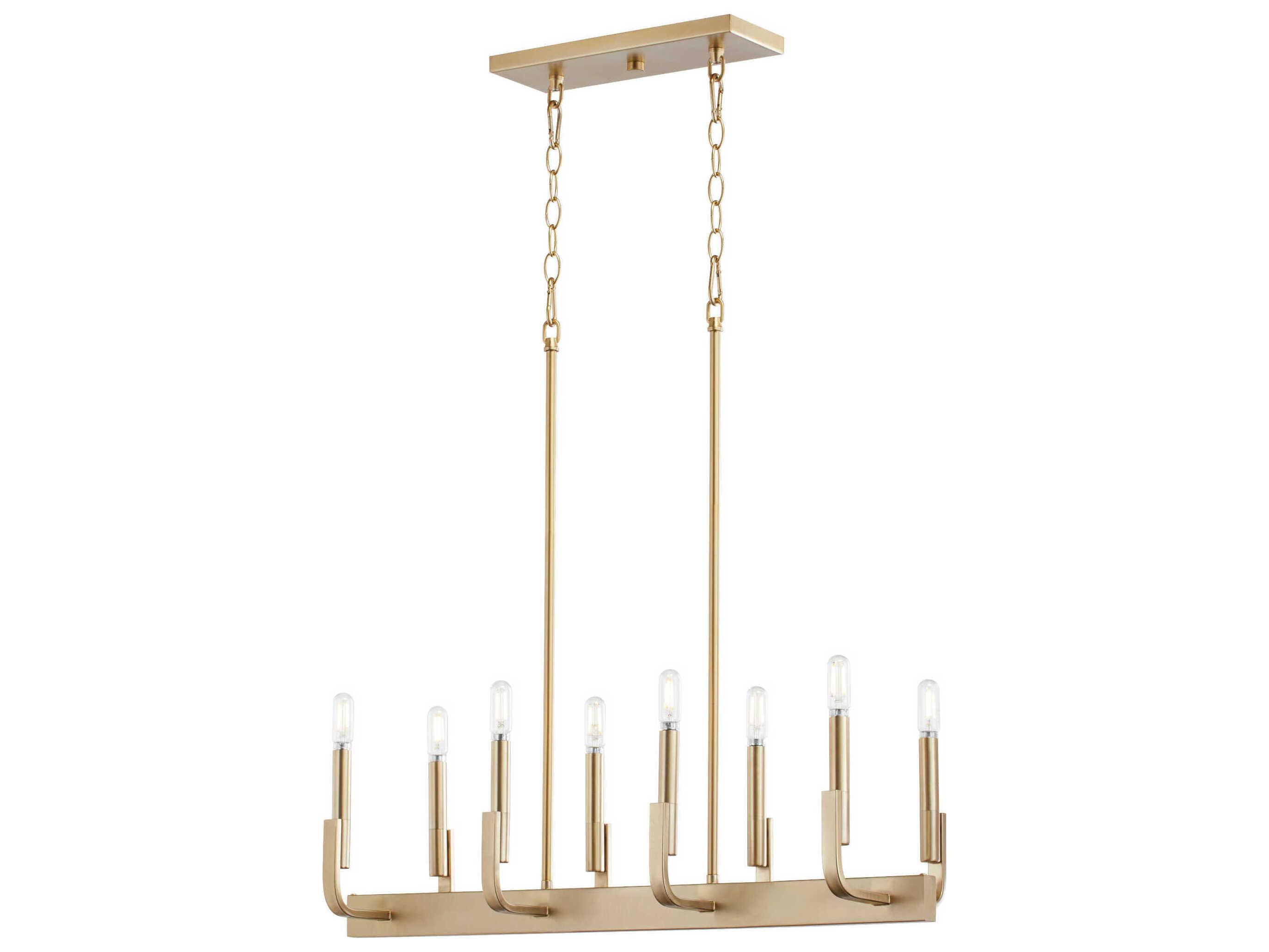 Quorum Tempo 8-Light Aged Brass Linear Island Pendant
