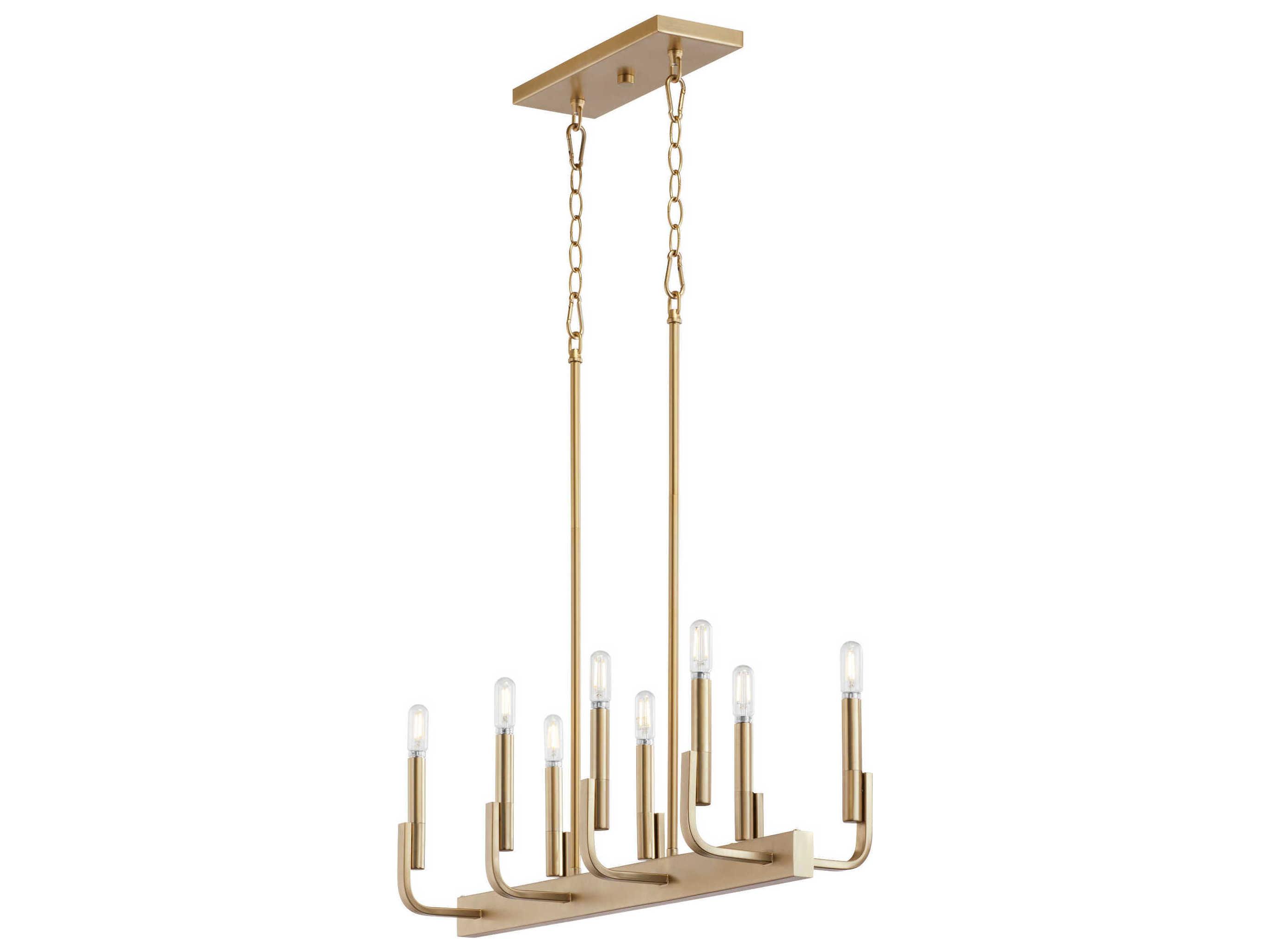 Quorum Tempo 8-Light Aged Brass Linear Island Pendant