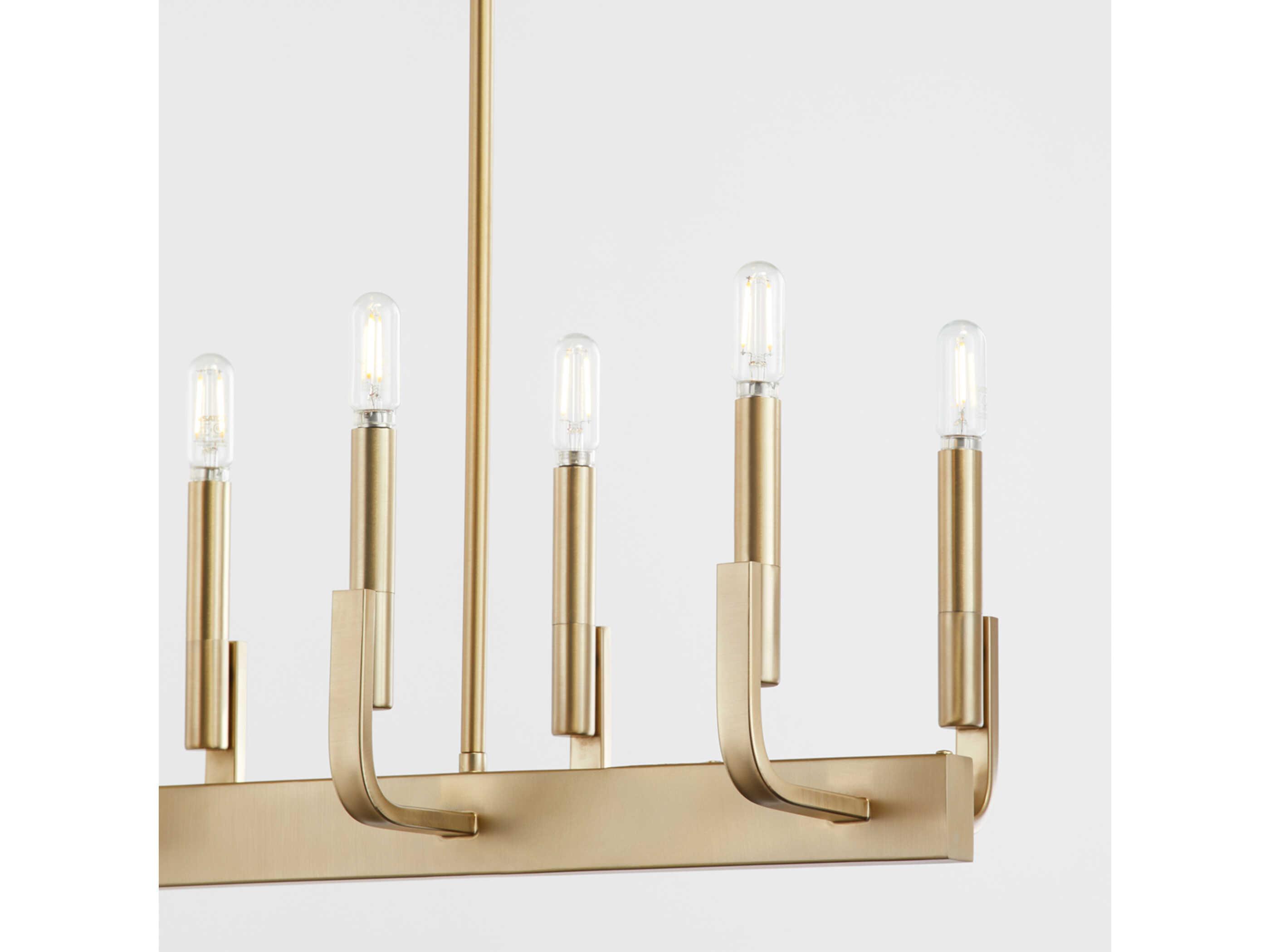 Quorum Tempo 8-Light Aged Brass Linear Island Pendant
