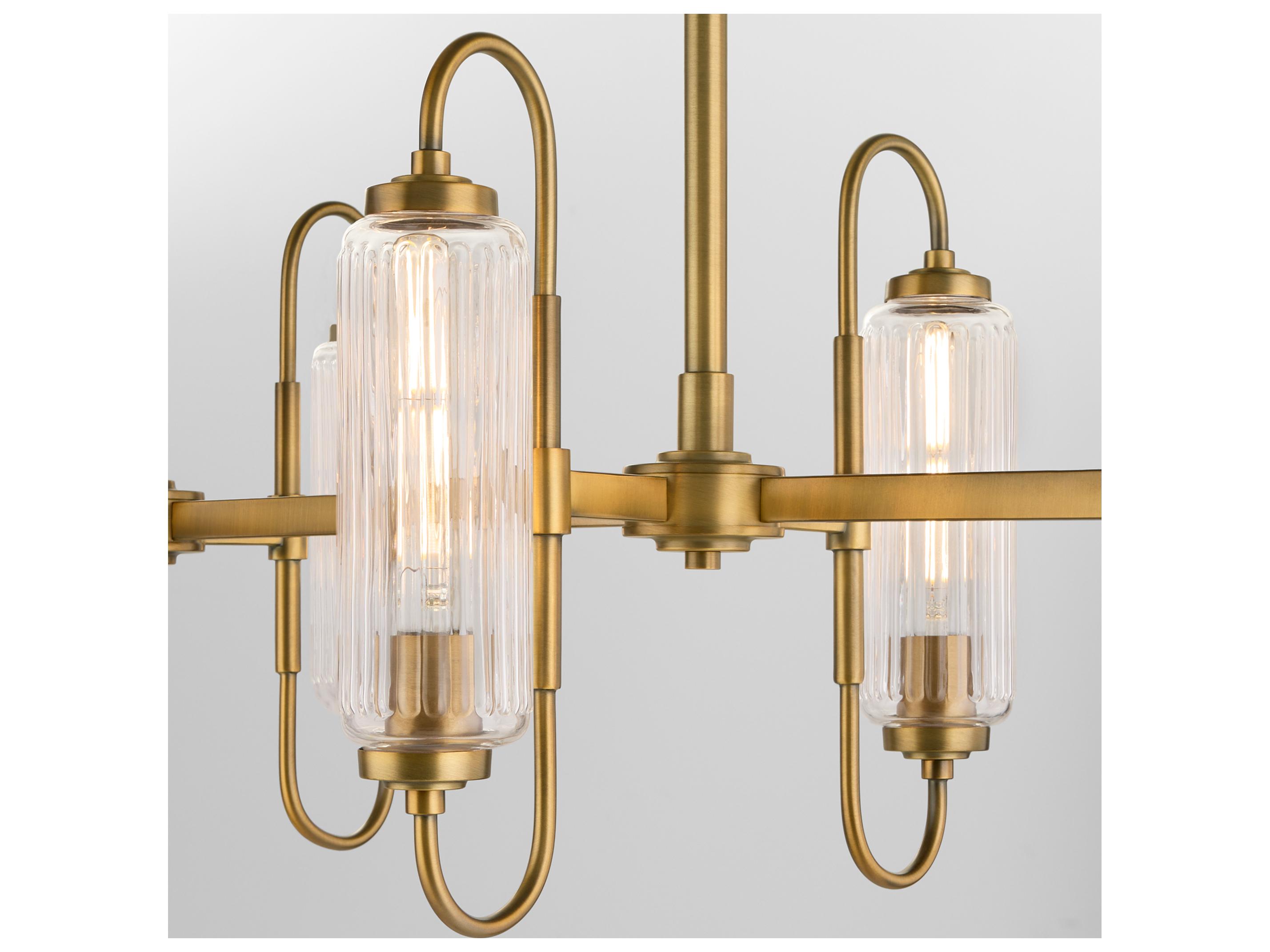 Quorum Whitmire 6-Light Brushed Brass Linear Island Pendant