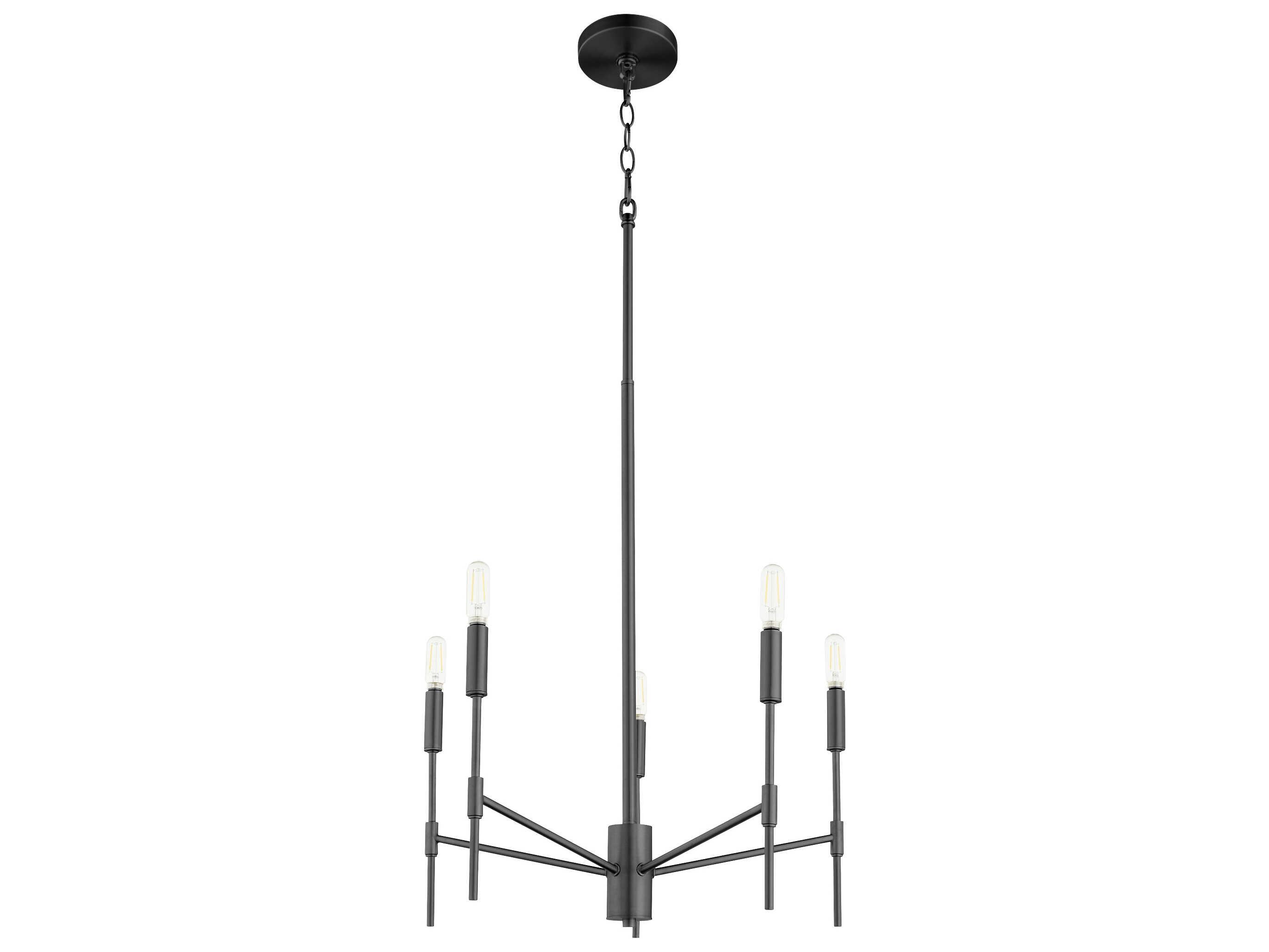 Quorum Hamilton 5-Light Matte Black Cylinder Chandelier