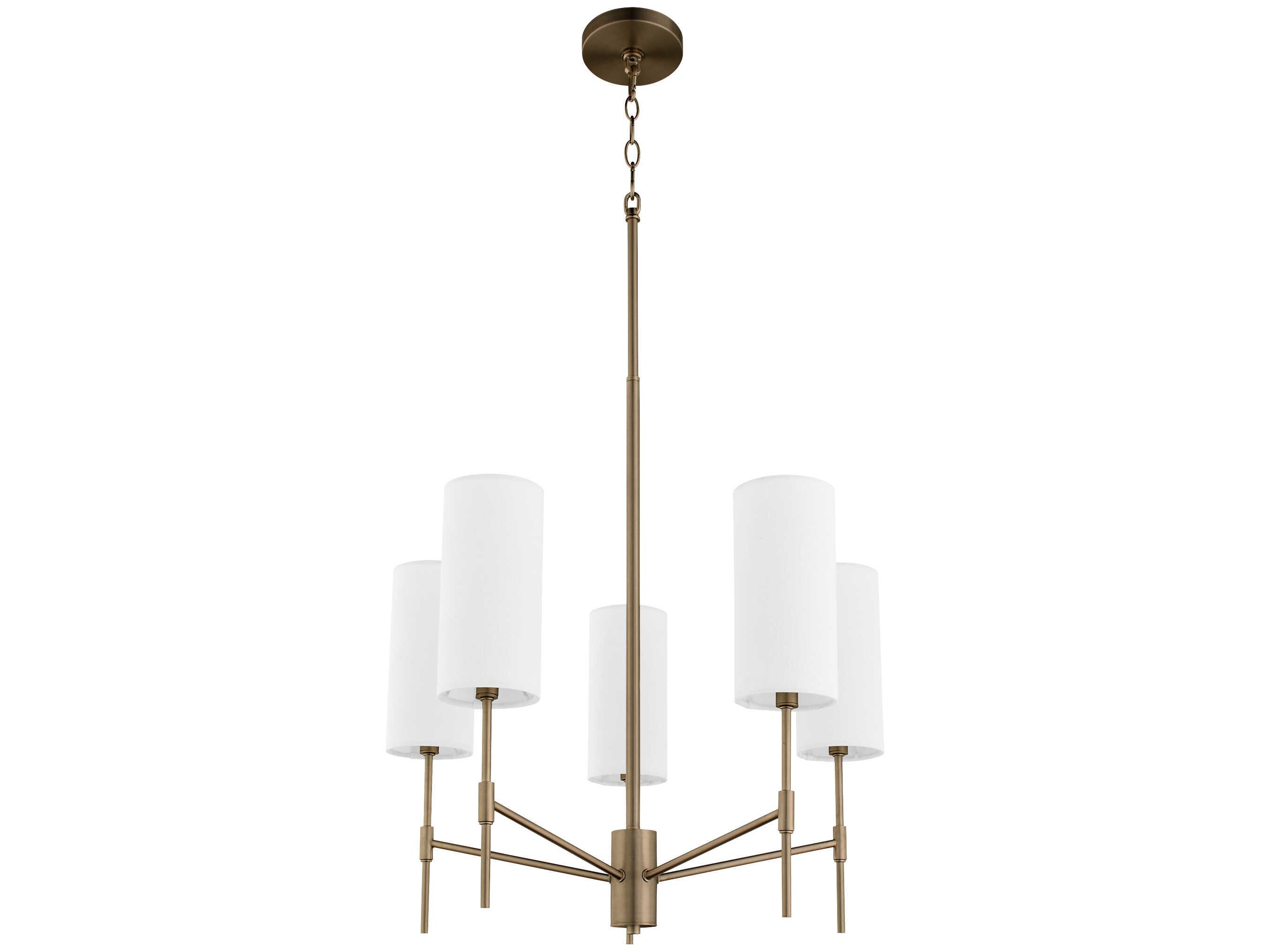 Quorum Hamilton 5-Light Dark Brass Cylinder Chandelier