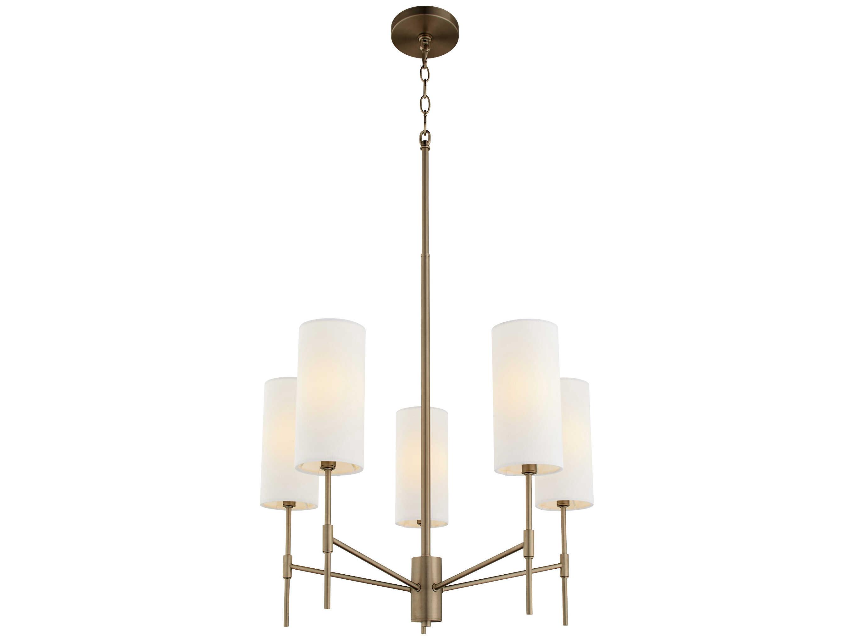 Quorum Hamilton 5-Light Dark Brass Cylinder Chandelier